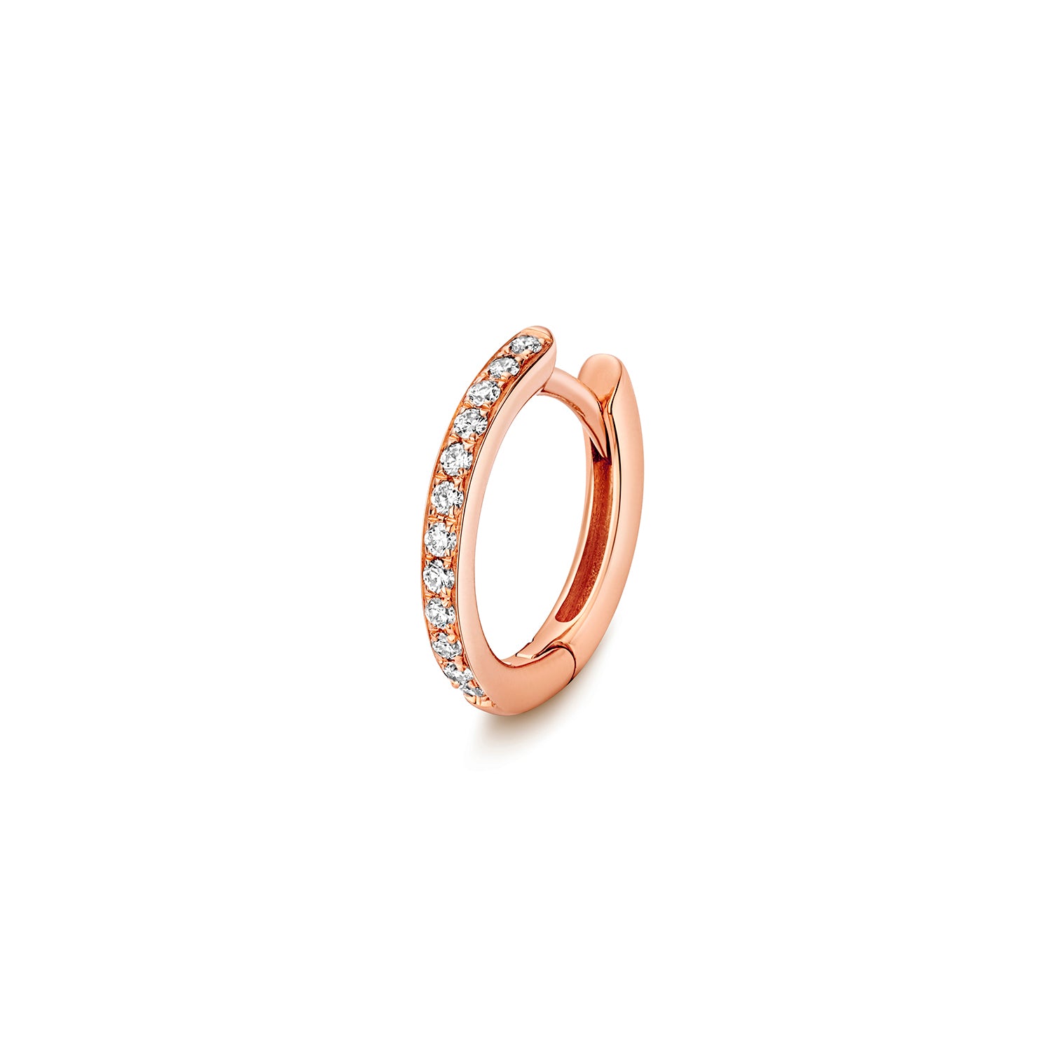 18K Gold and Diamond Channel Huggie Earring