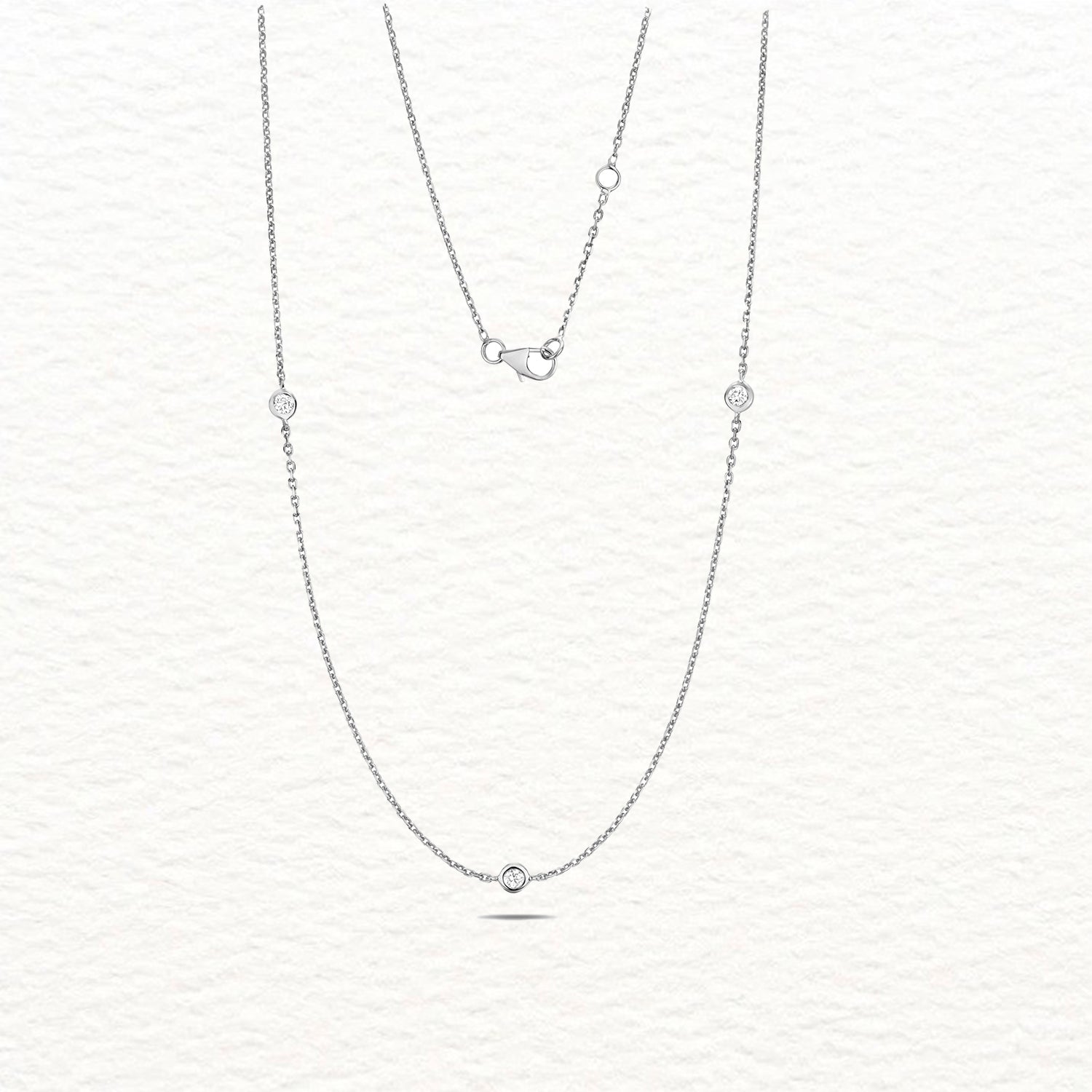 18K Gold Diamond Station Necklace