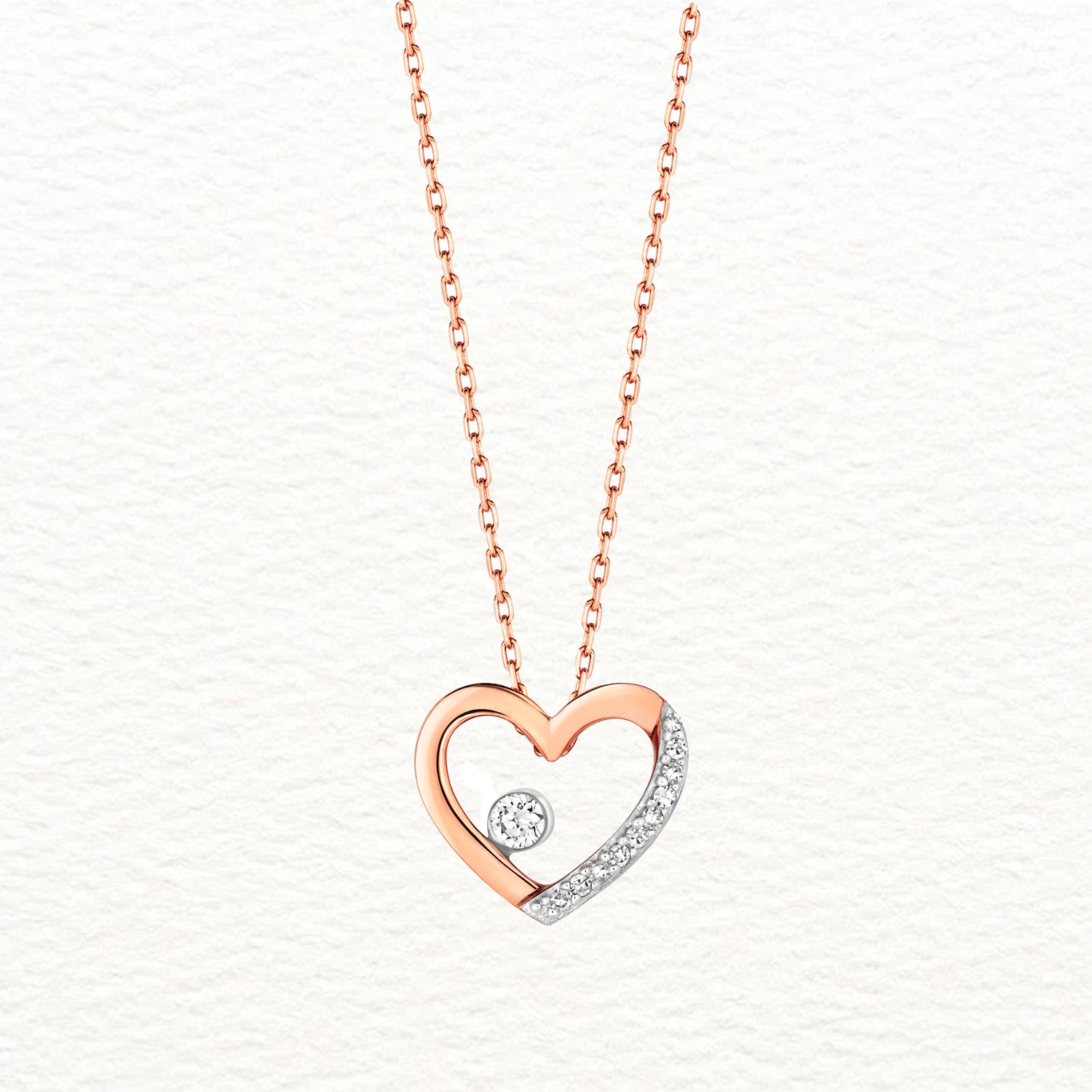 18K Gold and Diamond Heart Necklace