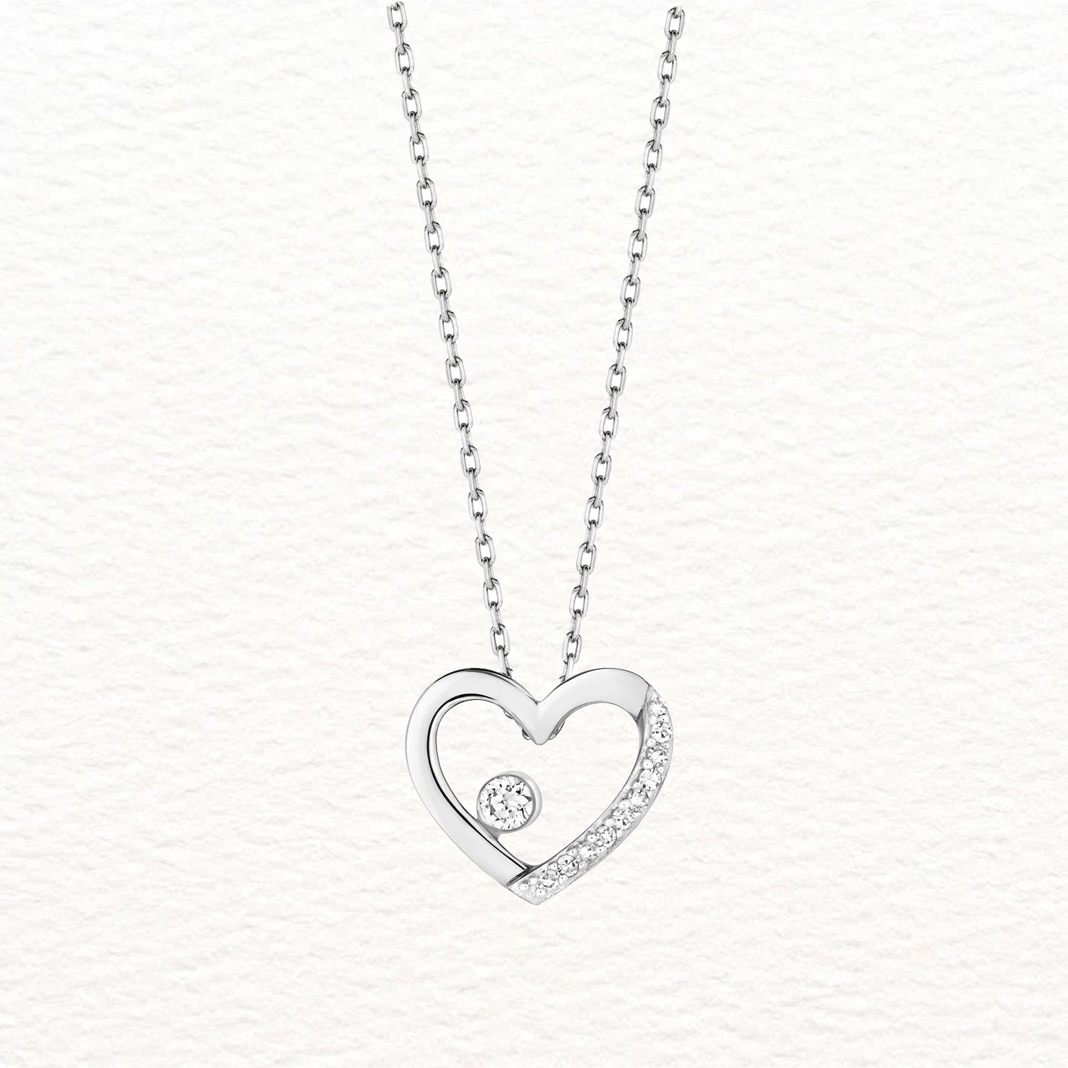 18K Gold and Diamond Heart Necklace