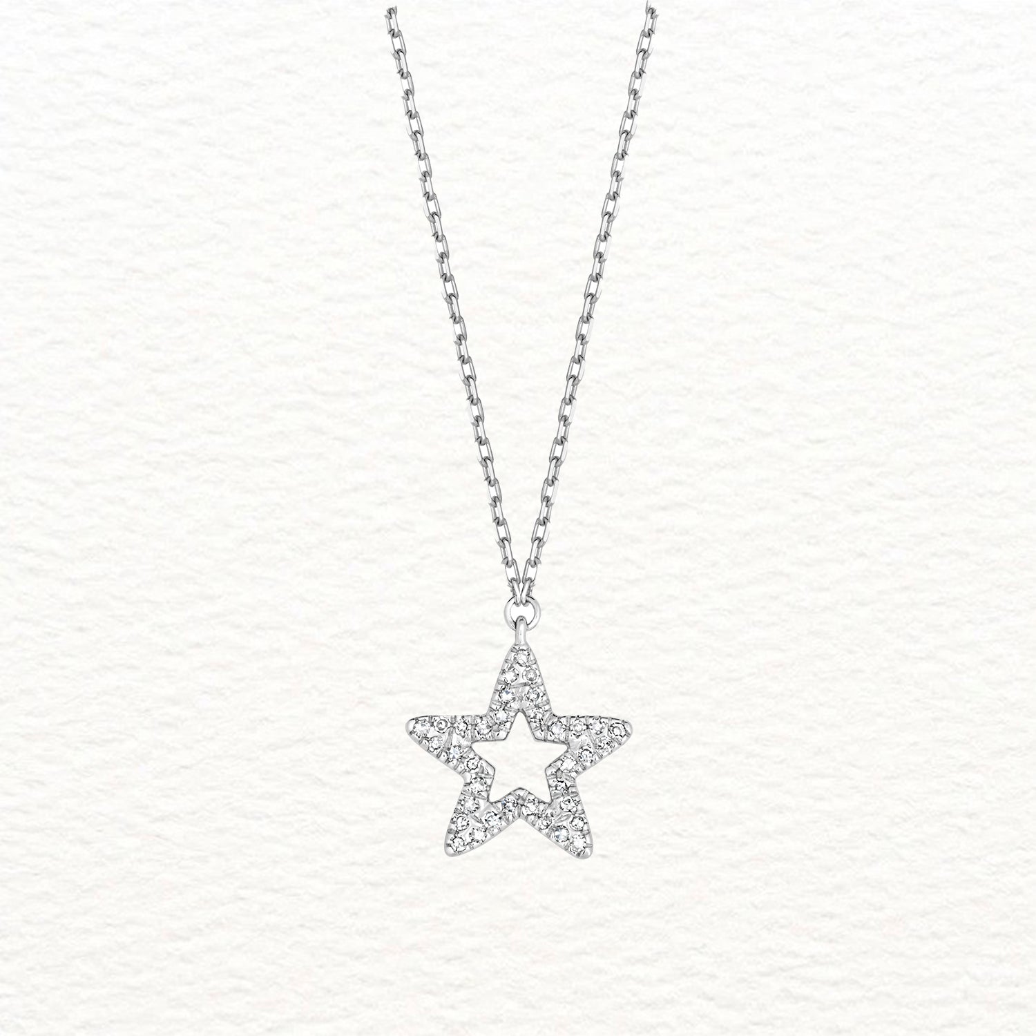 18K Gold and Diamond Star Necklace
