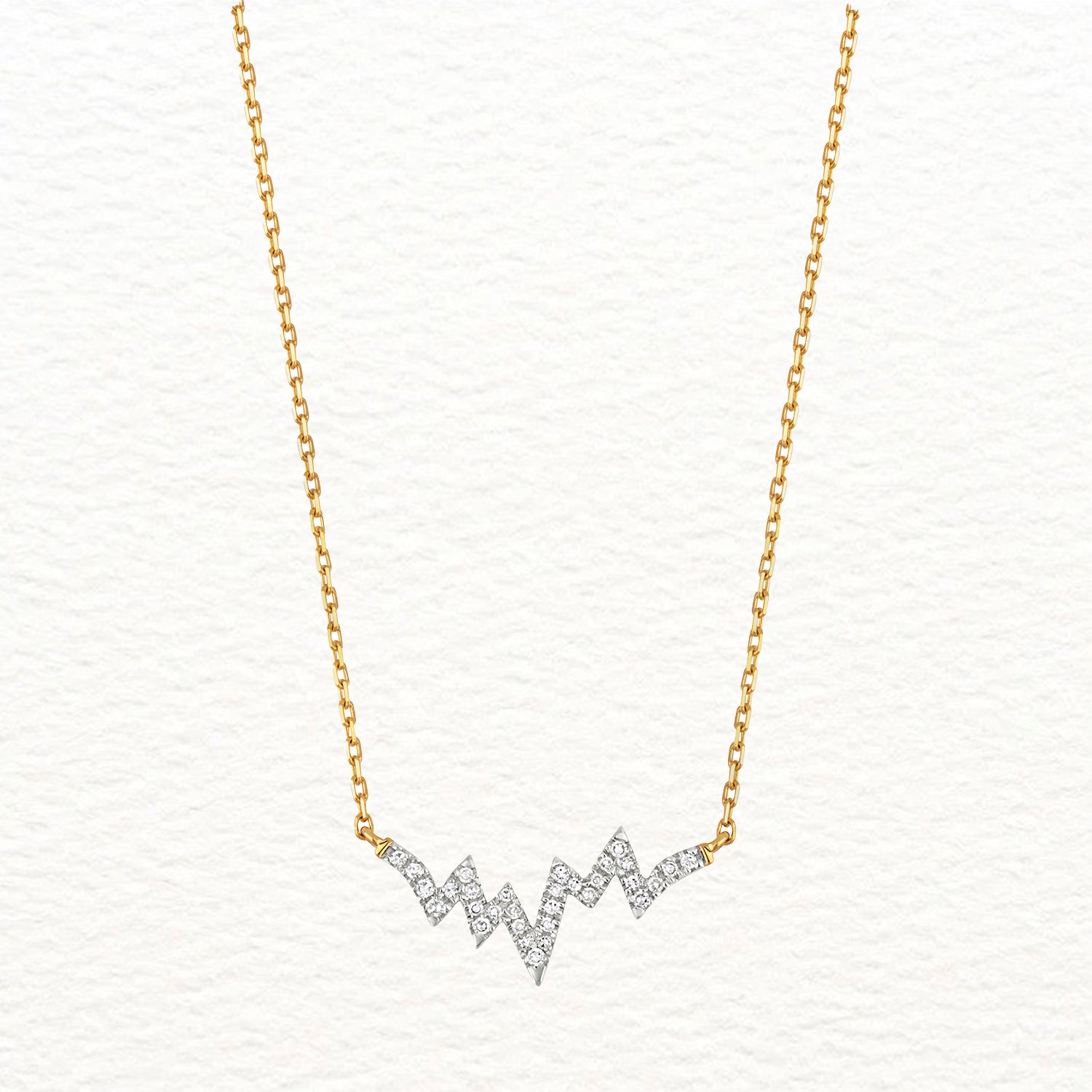 18K Gold and Diamond Zig-Zag Necklace