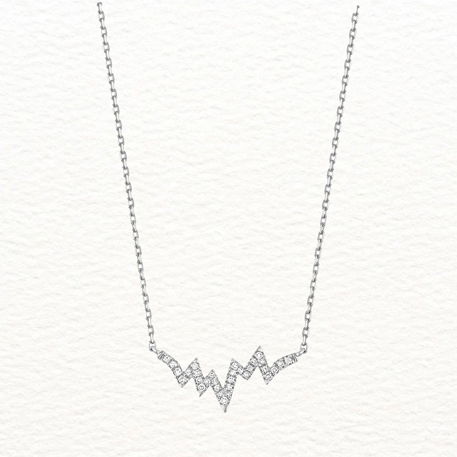 18K Gold and Diamond Zig-Zag Necklace
