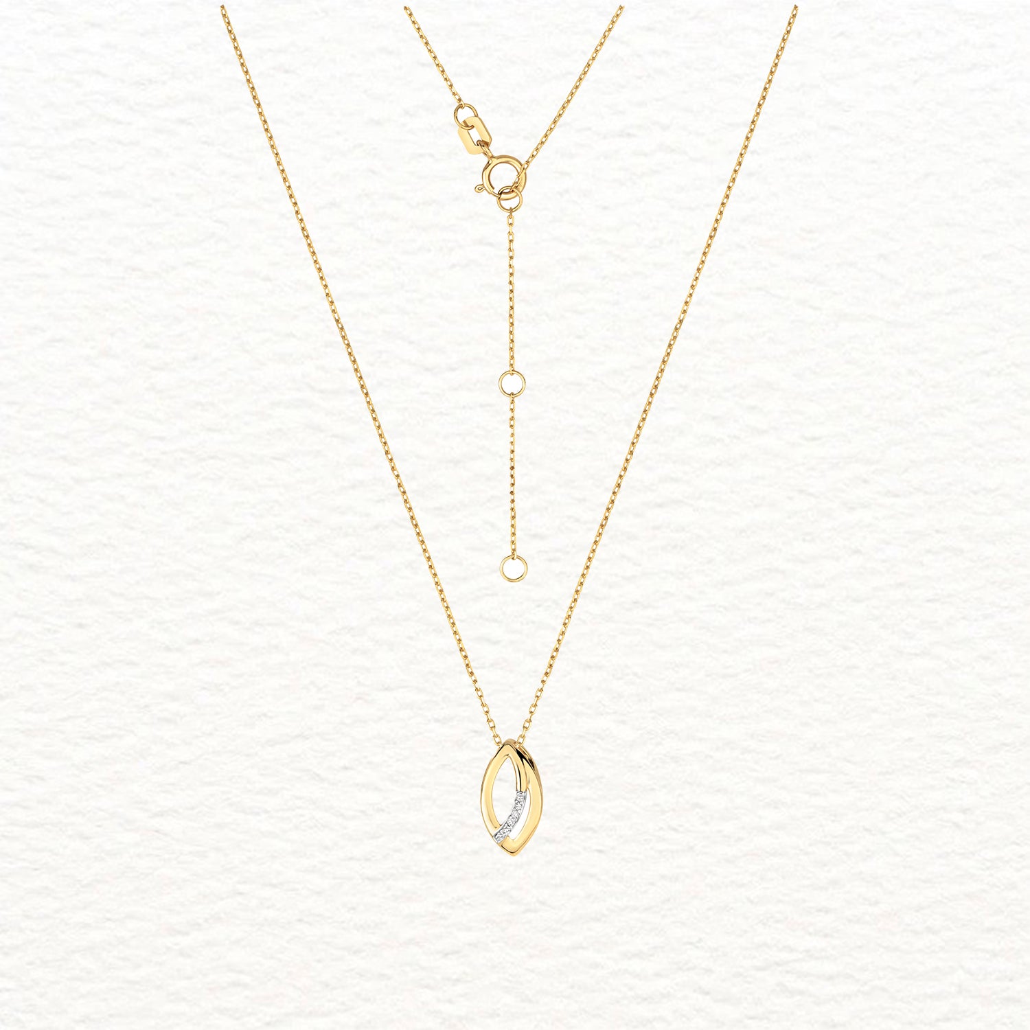 18K Gold and Diamond Marquise Necklace