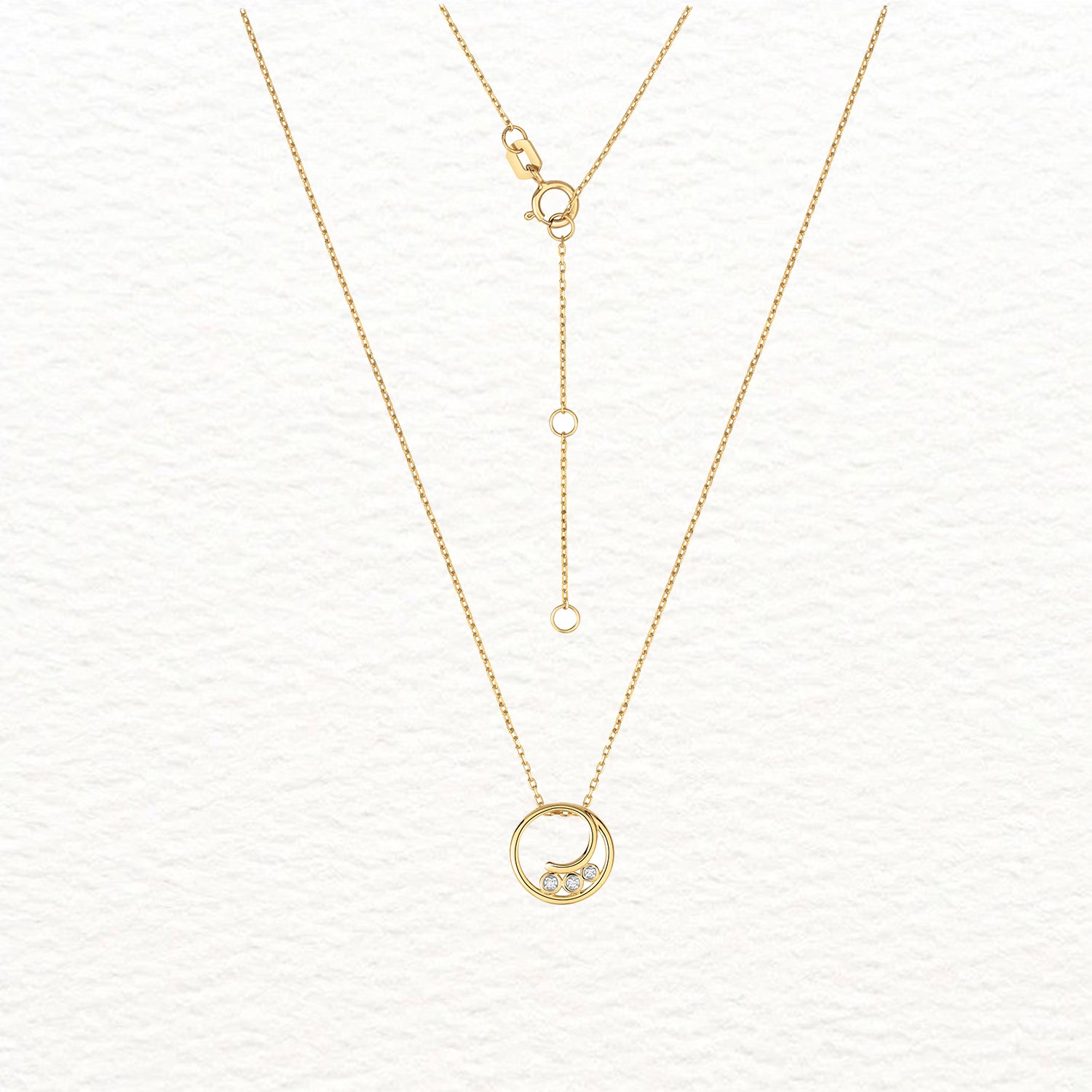 18K Gold and Diamond Circular Necklace