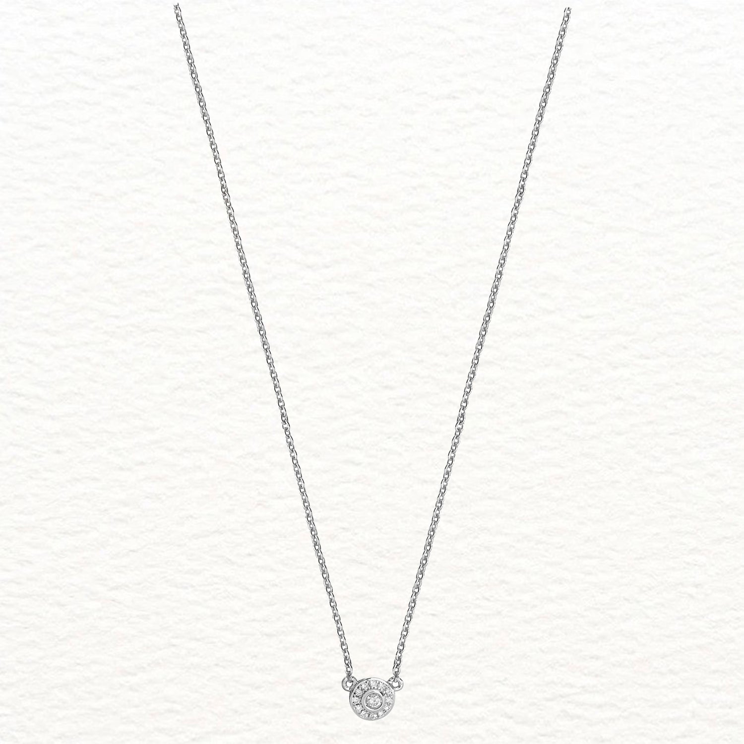 18K Gold and Diamond Halo Necklace