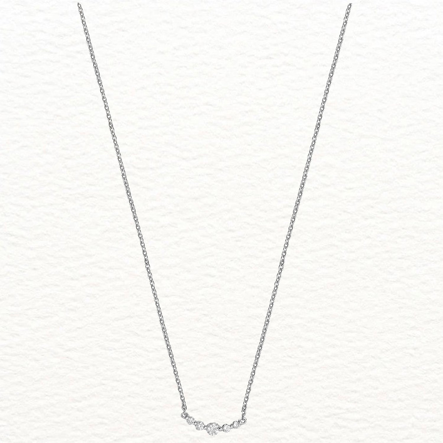 18K Gold and Diamond Line Necklace