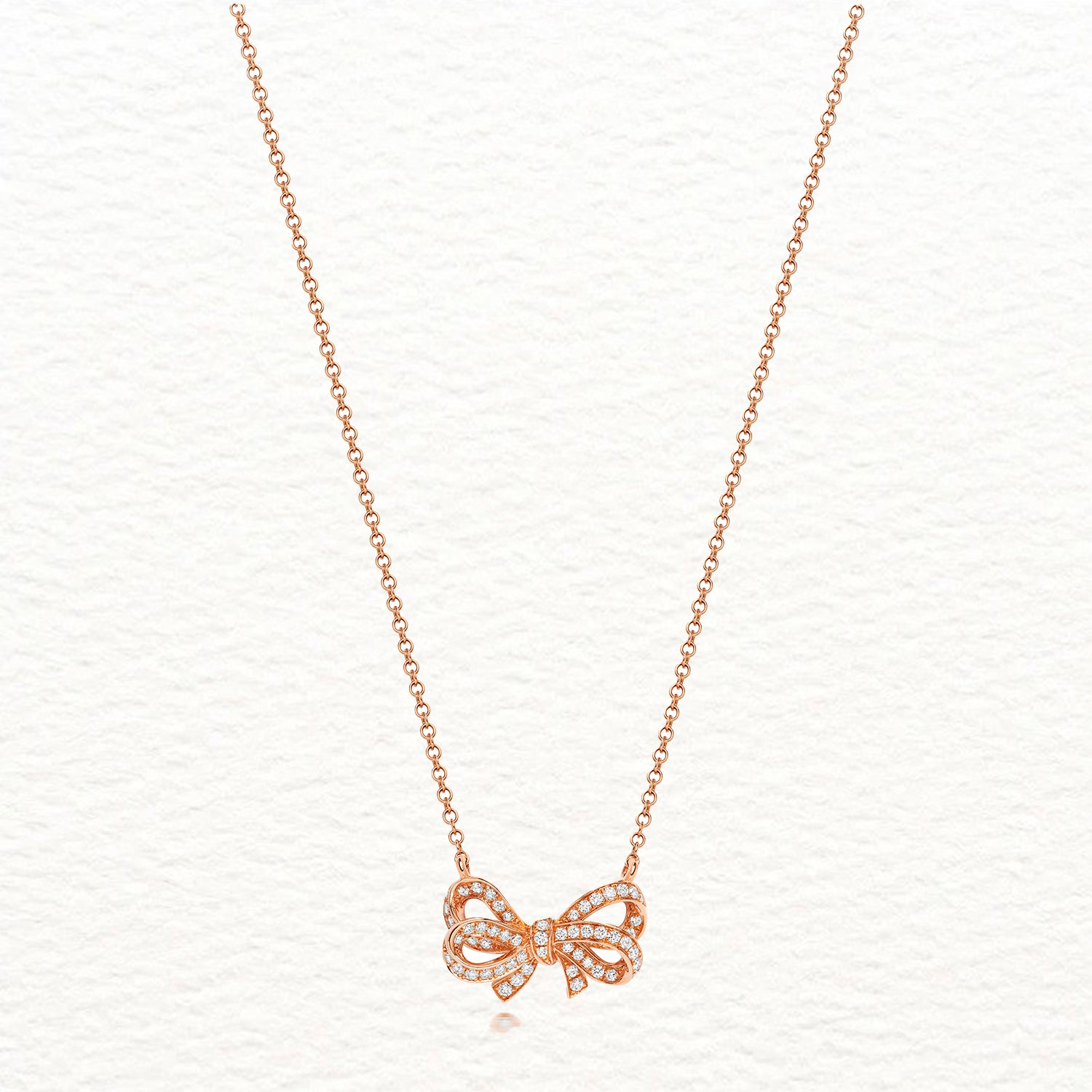 18K Gold and Diamond Bow Necklace