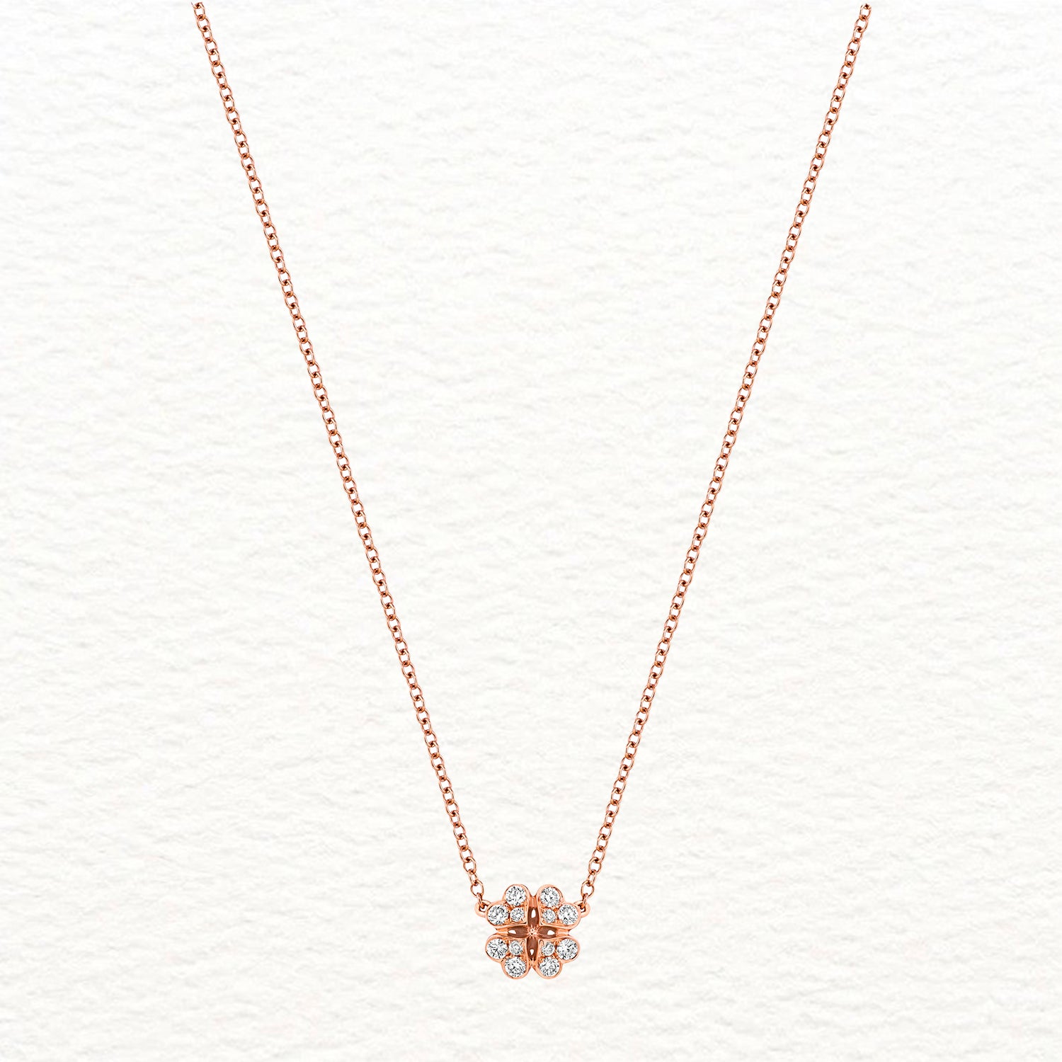 18K Gold and Diamond Clover Necklace