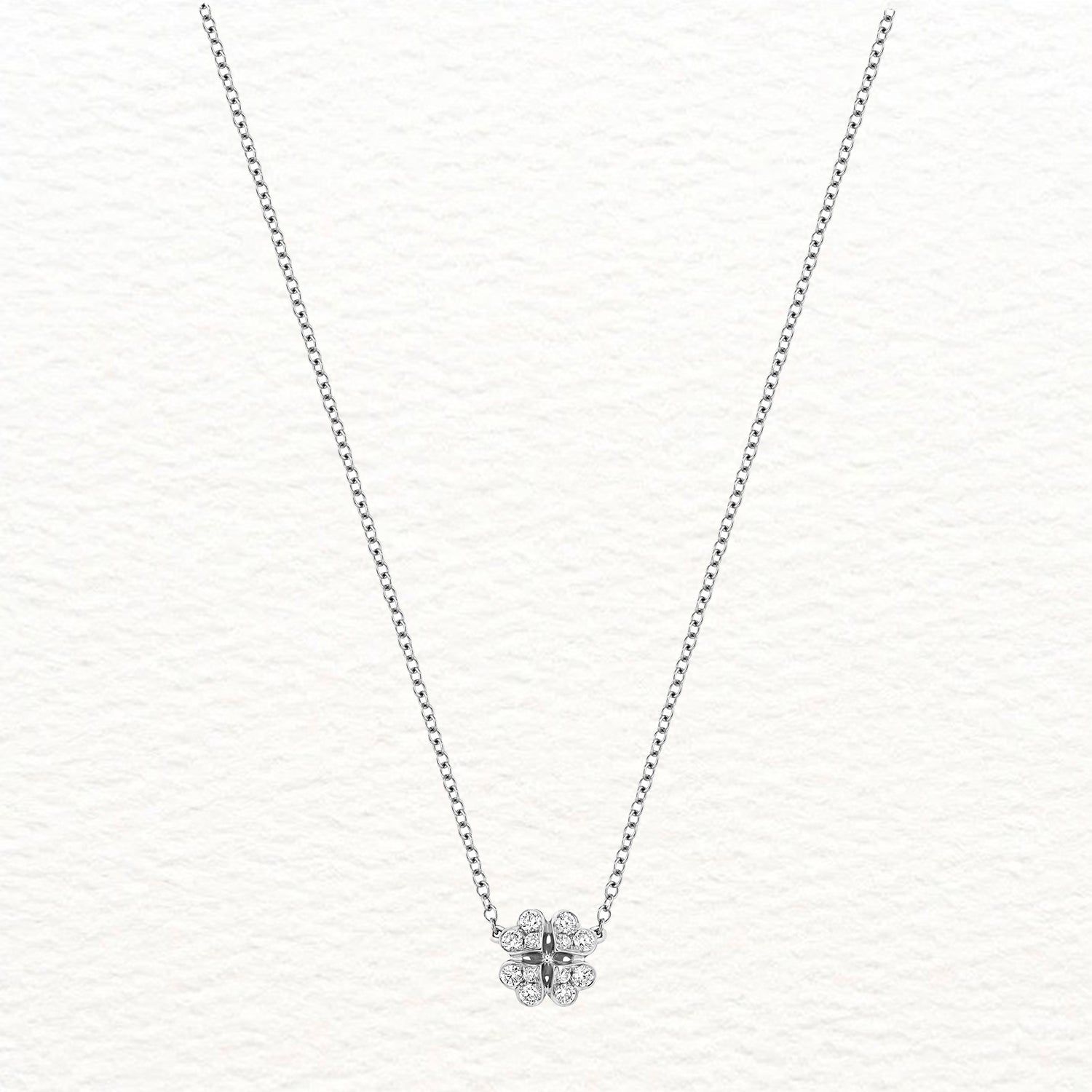 18K Gold and Diamond Clover Necklace
