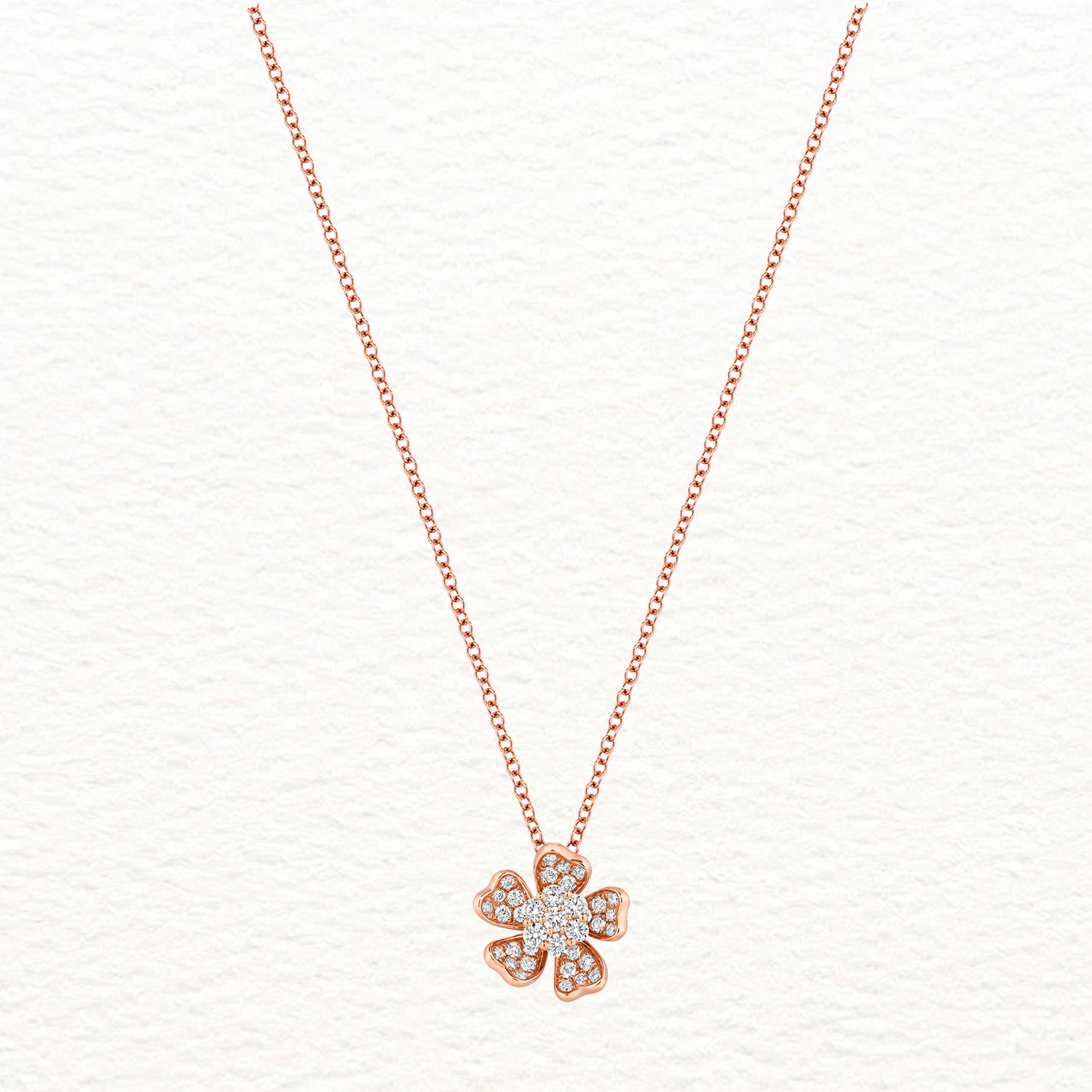 18K Gold and Diamond Flower Necklace