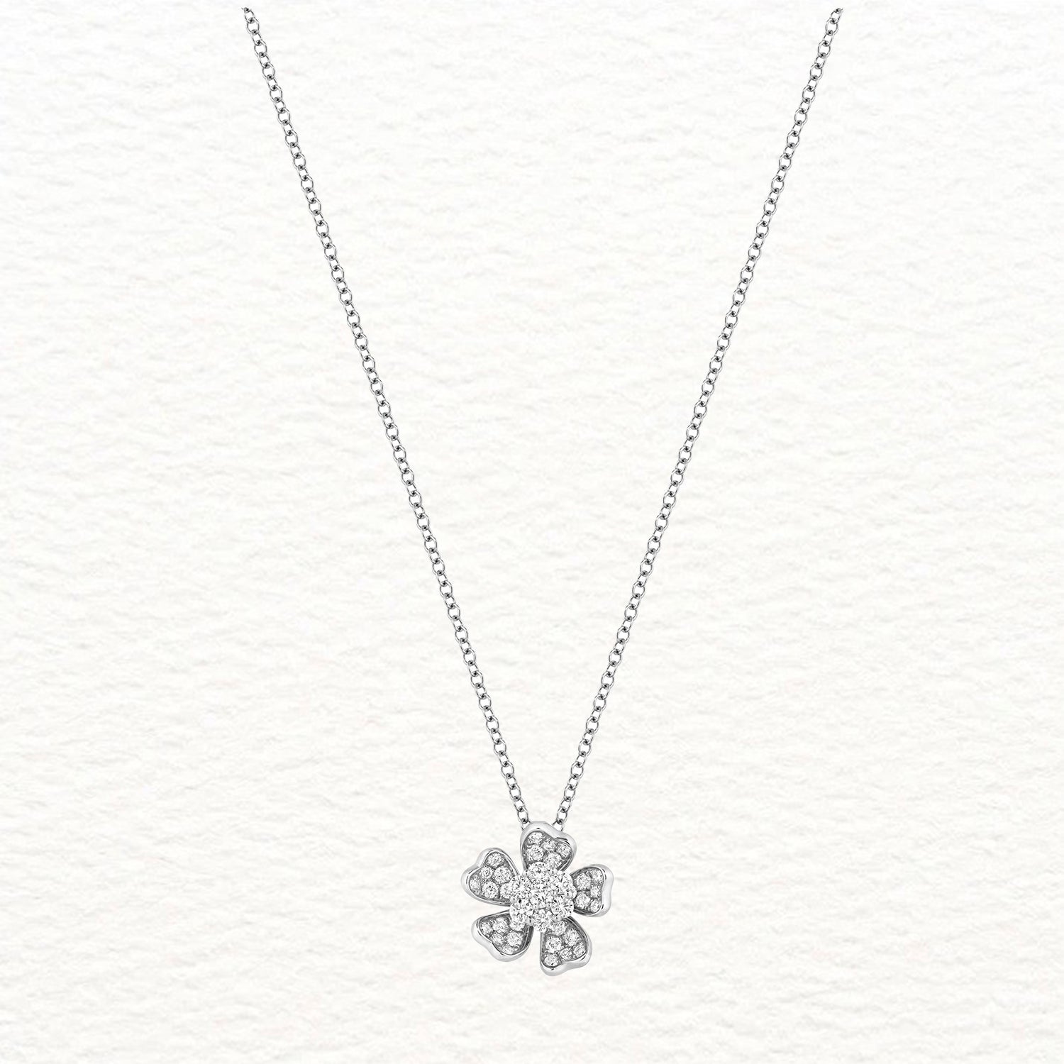 18K Gold and Diamond Flower Necklace