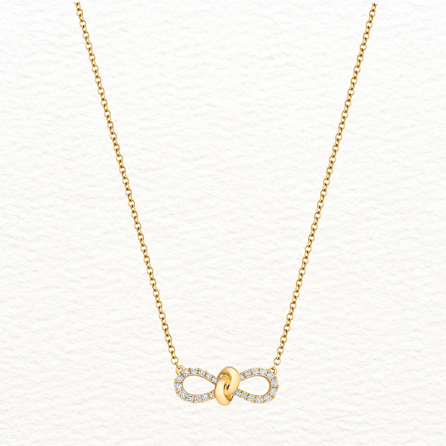 18K Gold and Diamond Infinity Knot Necklace