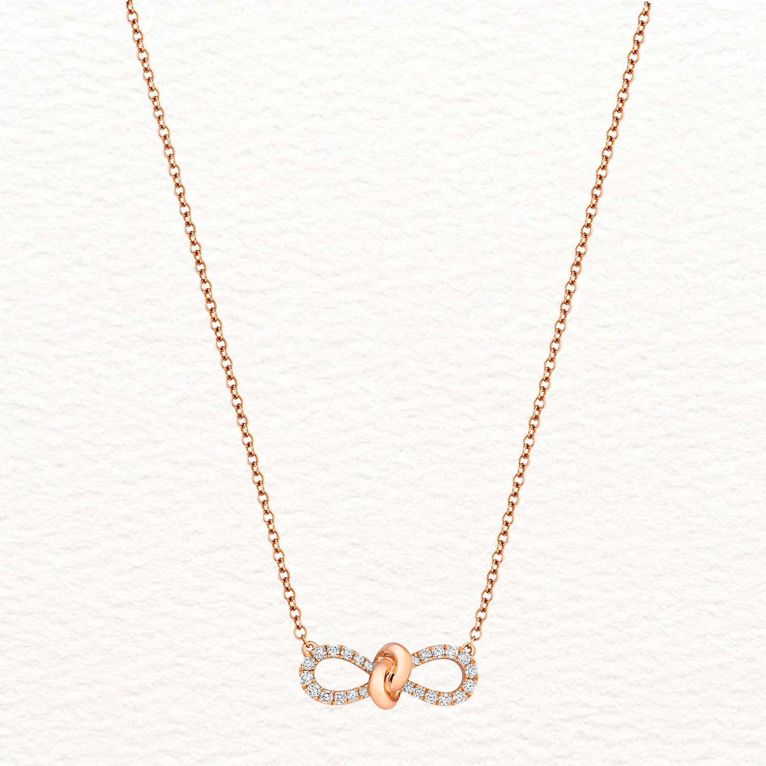 18K Gold and Diamond Infinity Knot Necklace