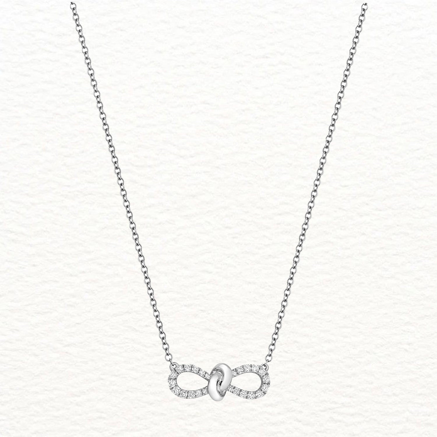 18K Gold and Diamond Infinity Knot Necklace