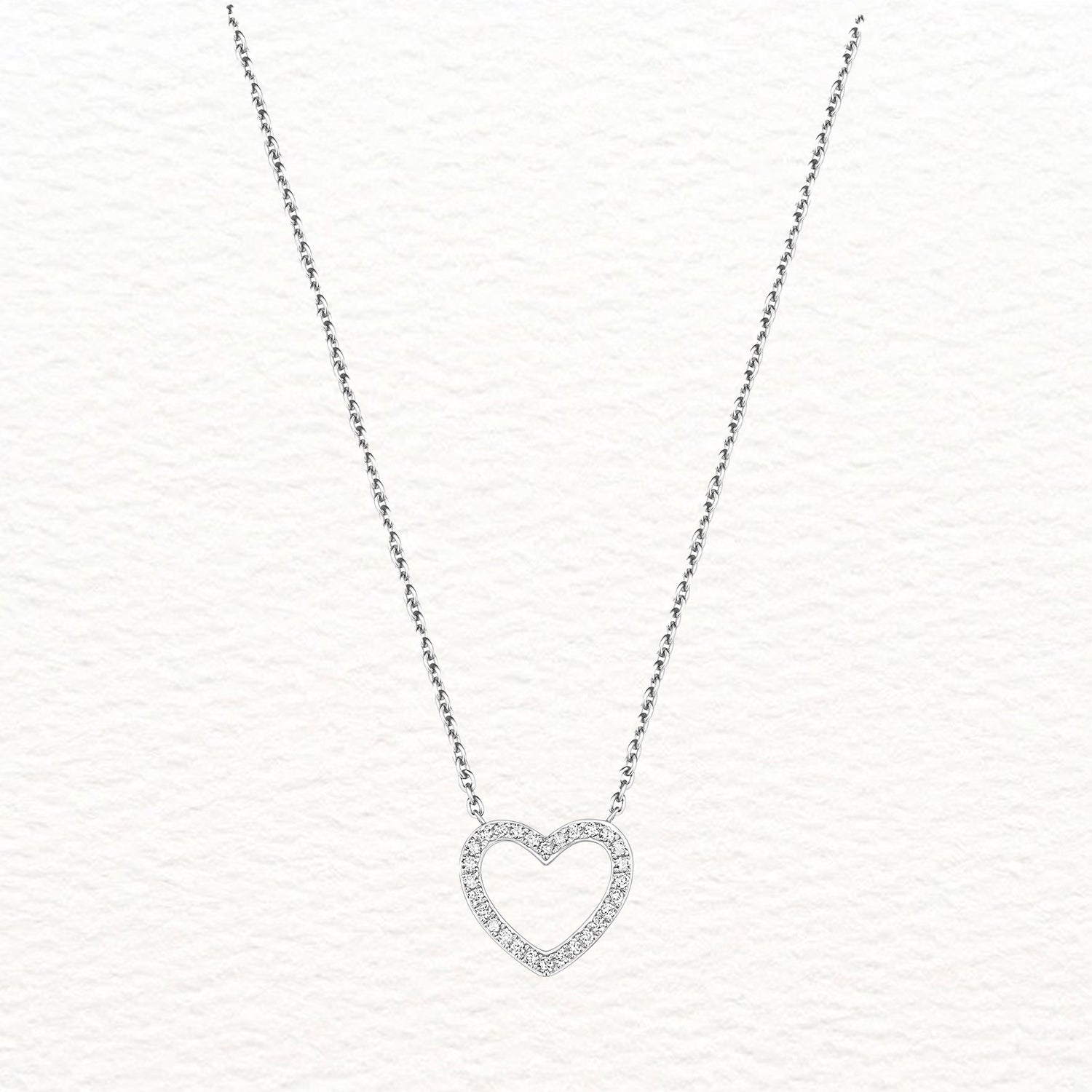 18K Gold and Diamond Heart Necklace