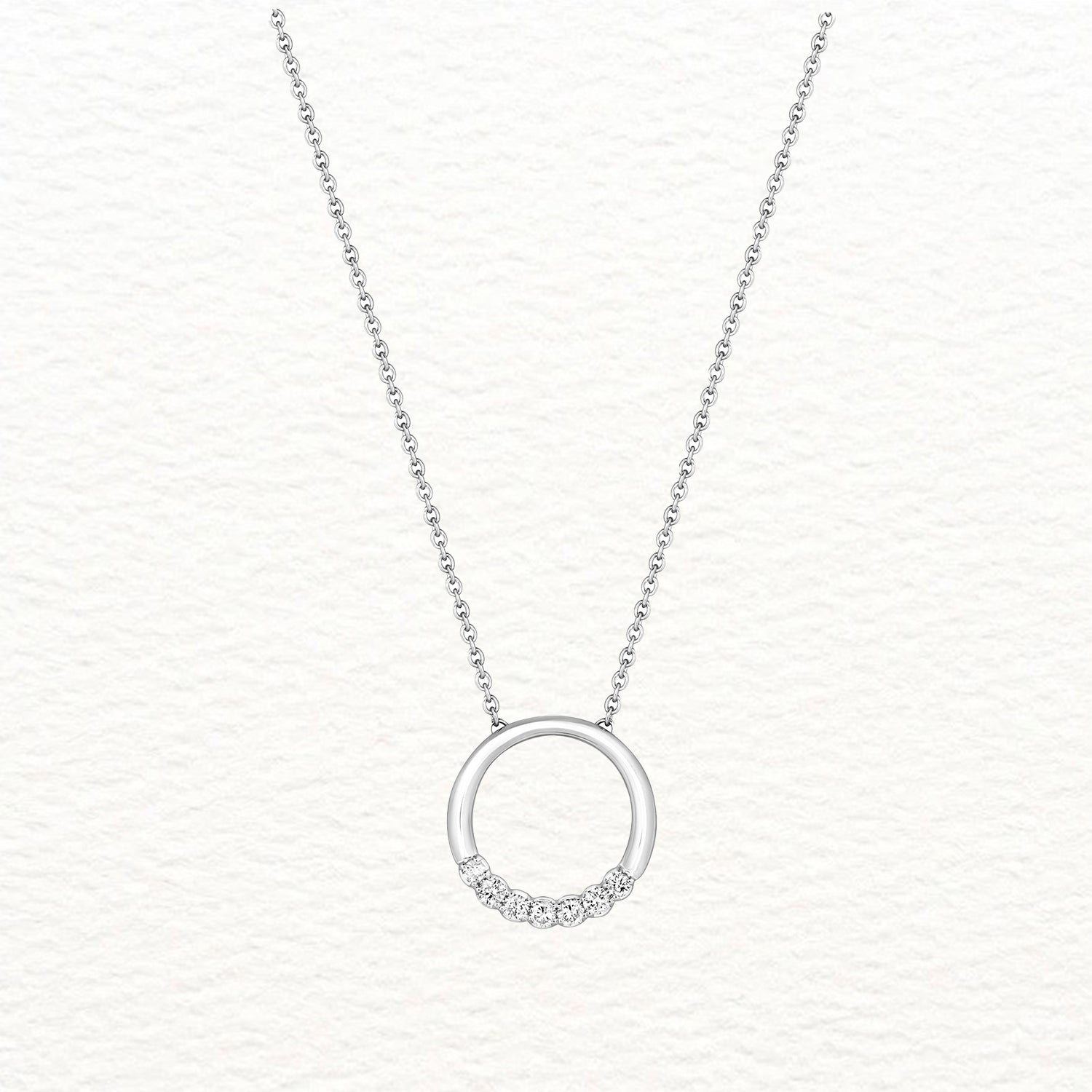 18K Gold and Diamond Halves Halo Necklace