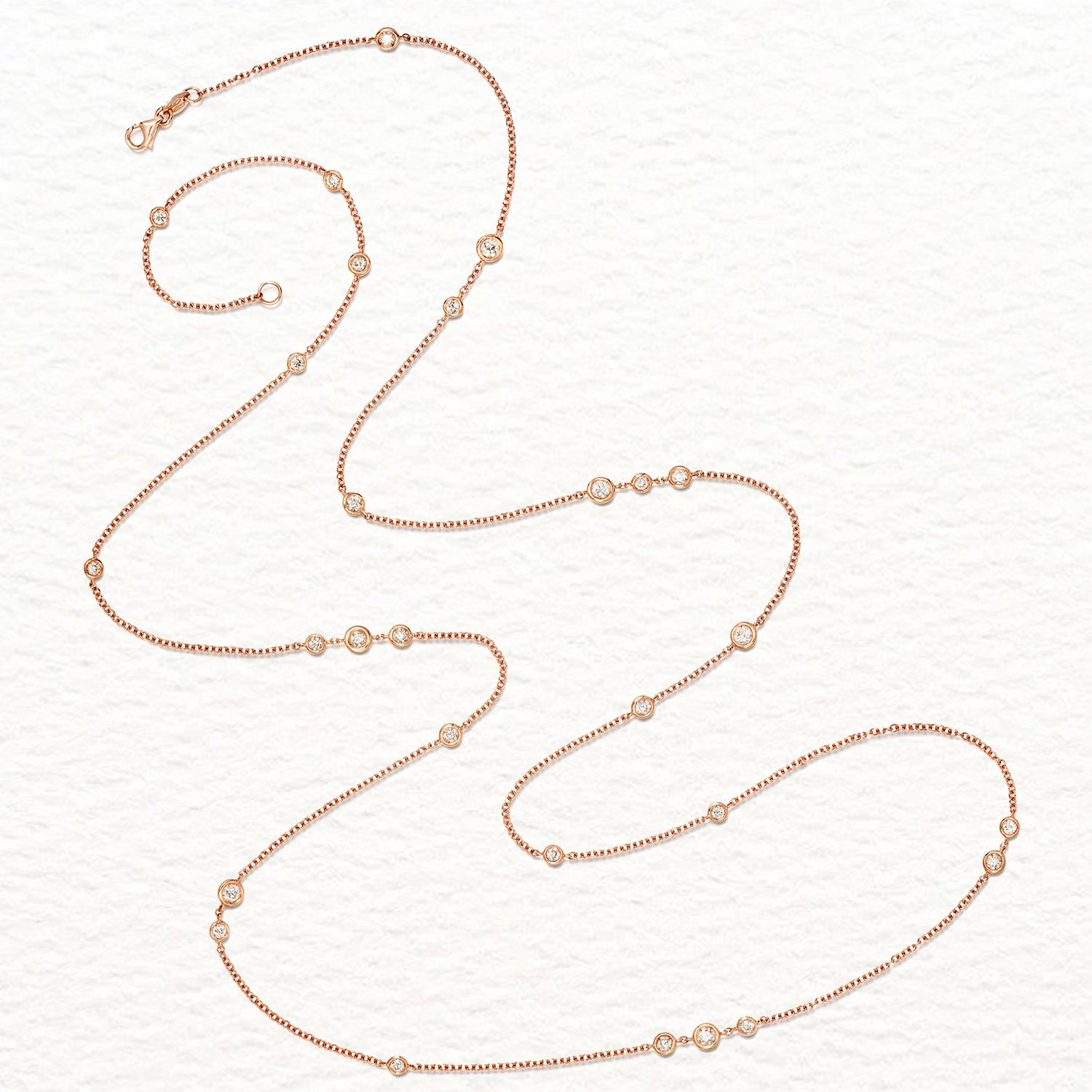 18K Gold and Diamond Long Station Necklace