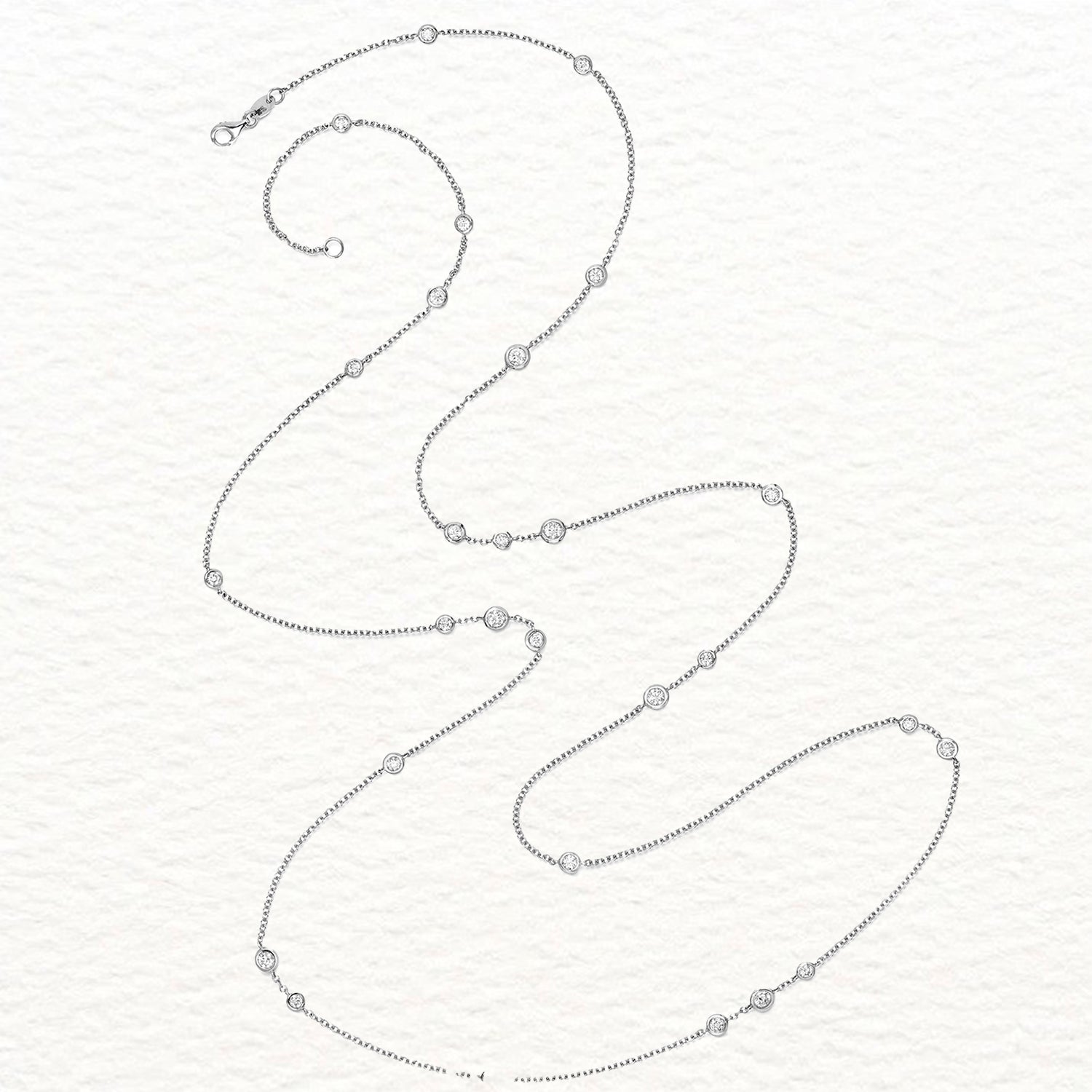 18K Gold and Diamond Long Station Necklace