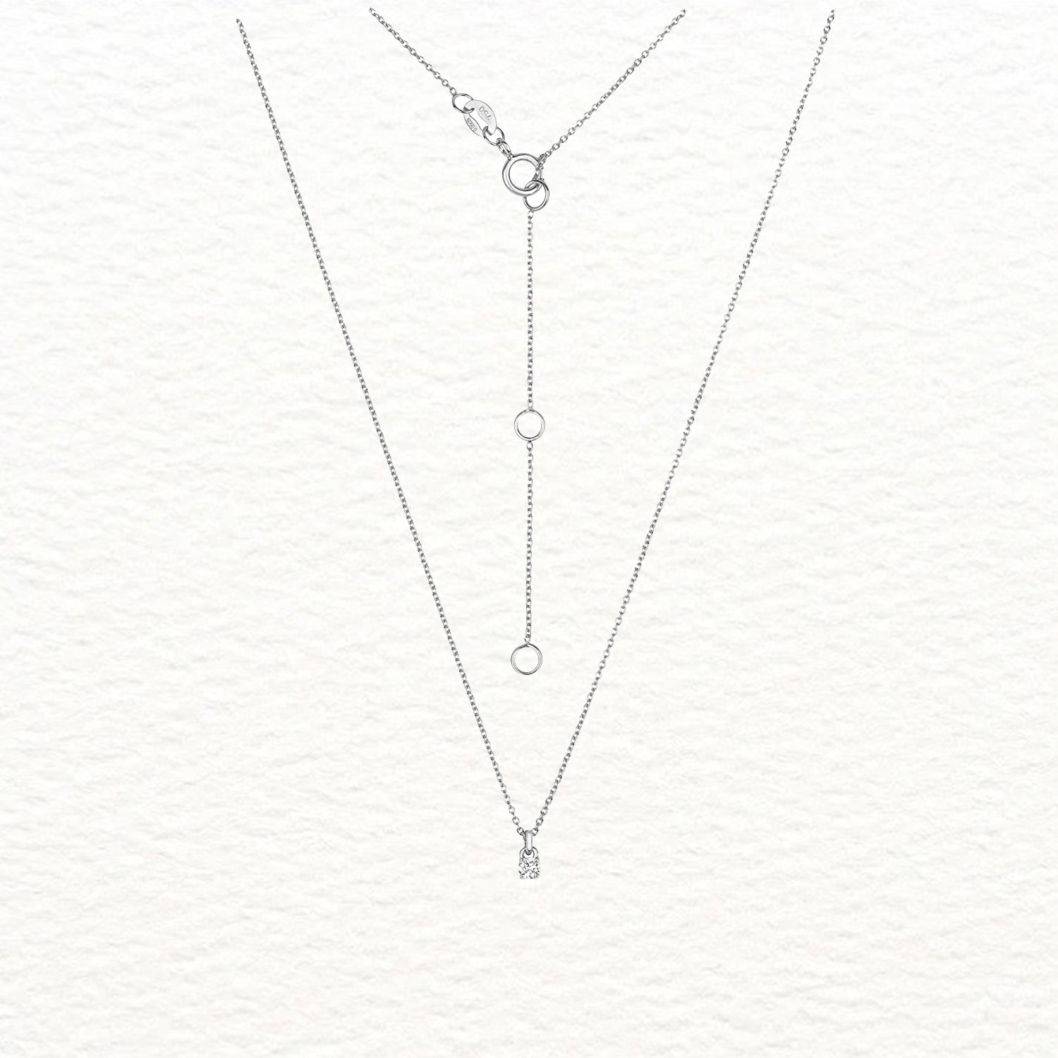 18K Gold and Solitaire 4-Claw Diamond Necklace