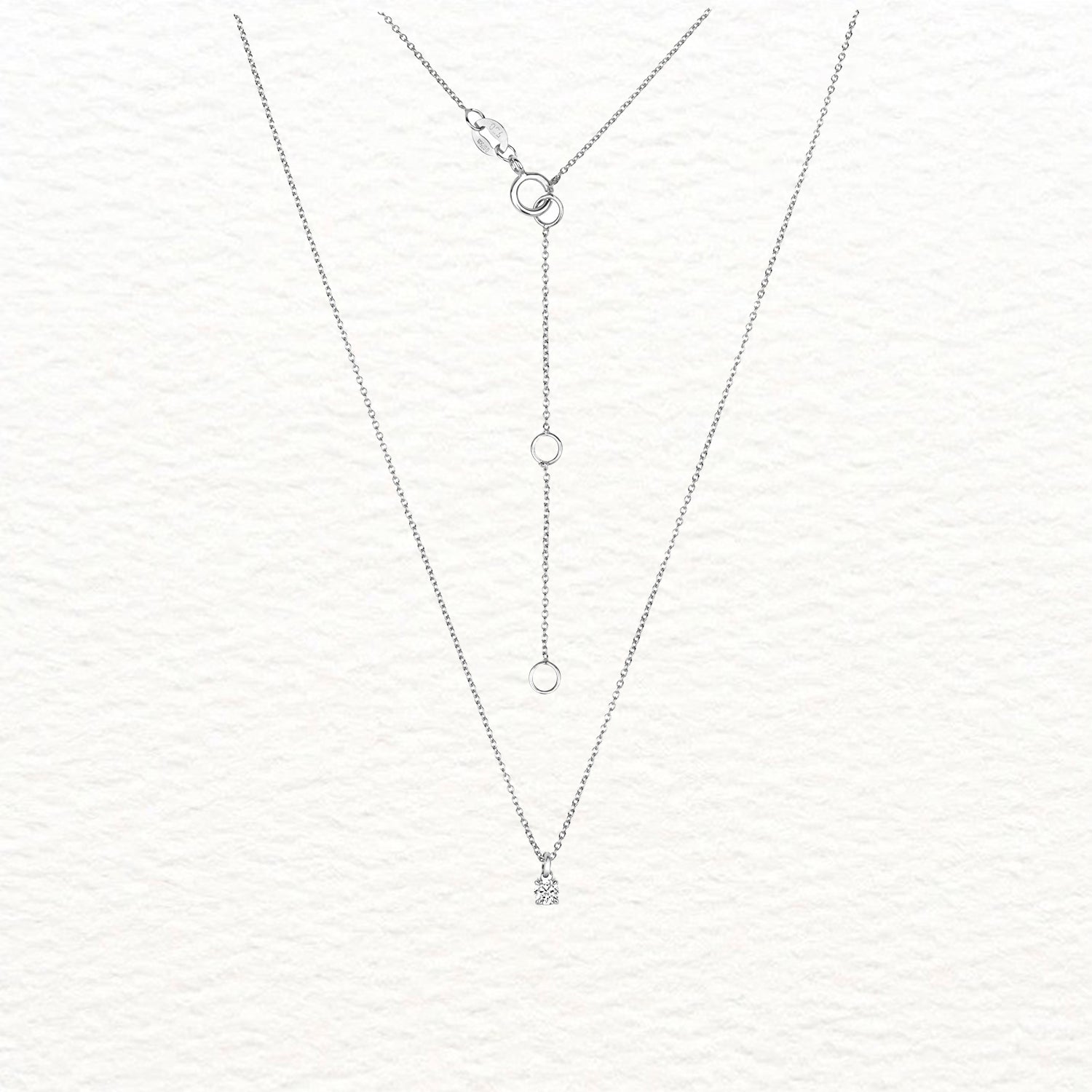 18K Gold and Solitaire 4-Claw Diamond Necklace