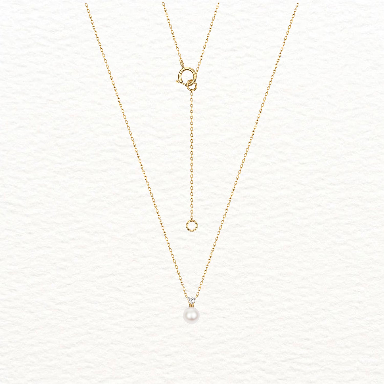 18K Gold, Akoya Pearl, and Round Diamond Necklace