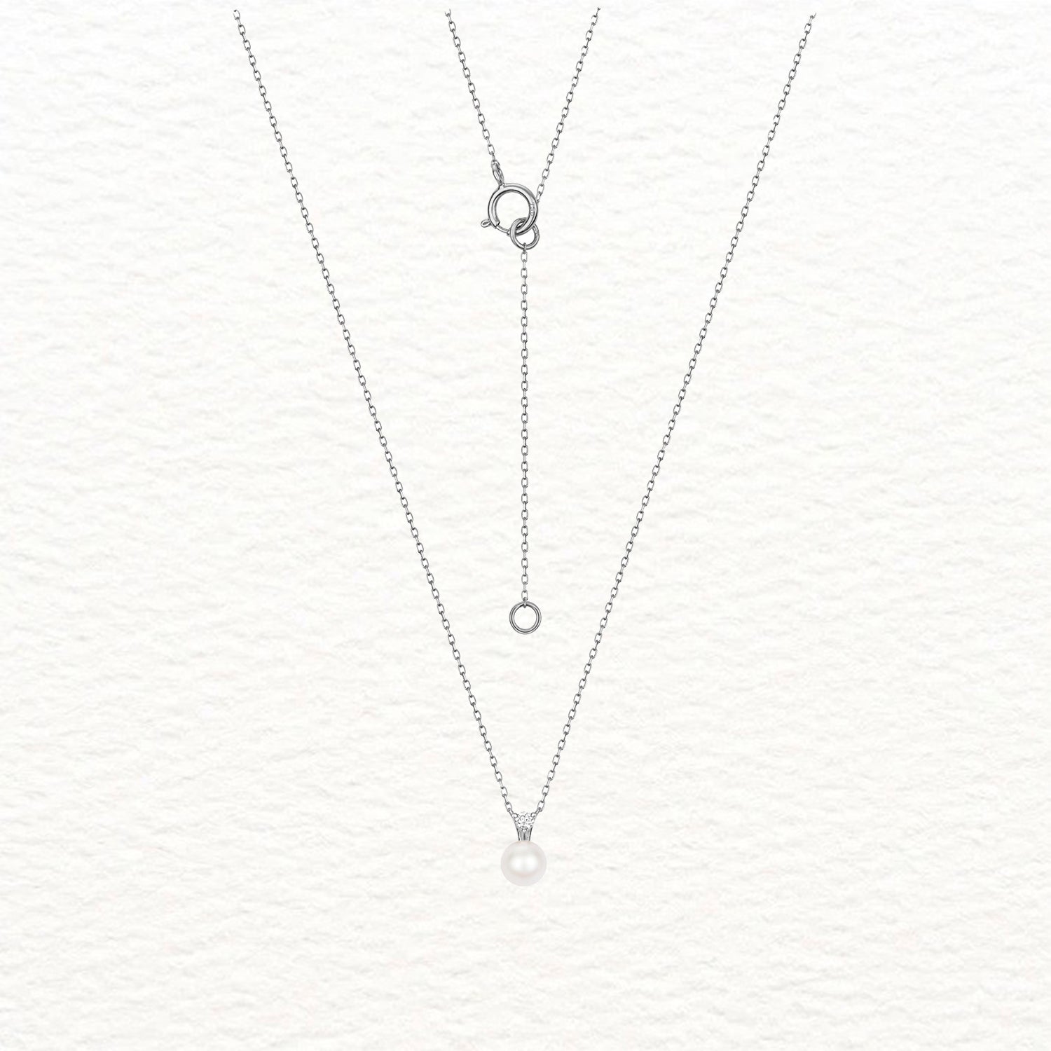 18K Gold, Akoya Pearl, and Round Diamond Necklace