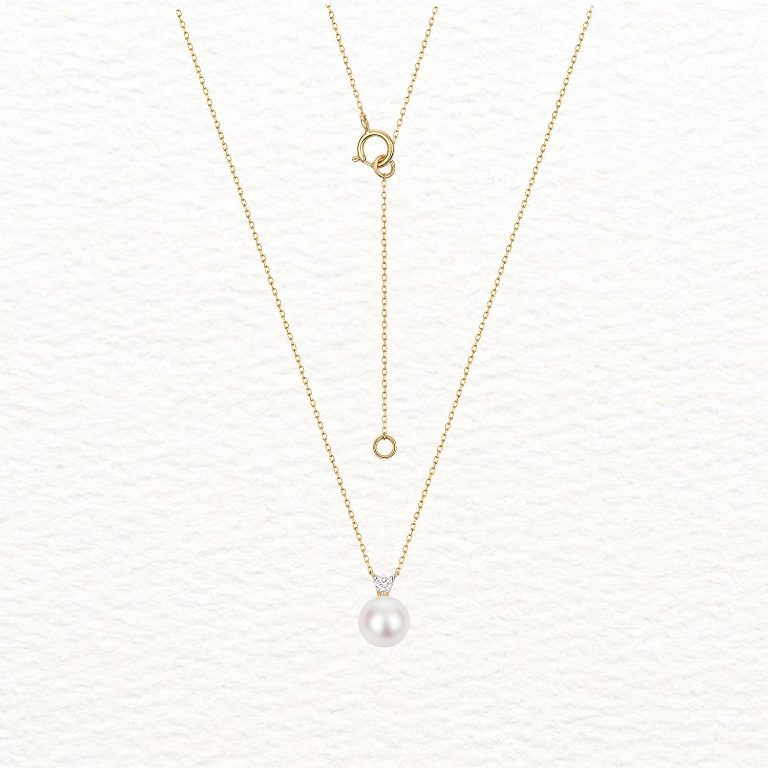 18K Gold, Akoya Pearl, and Round Diamond Necklace