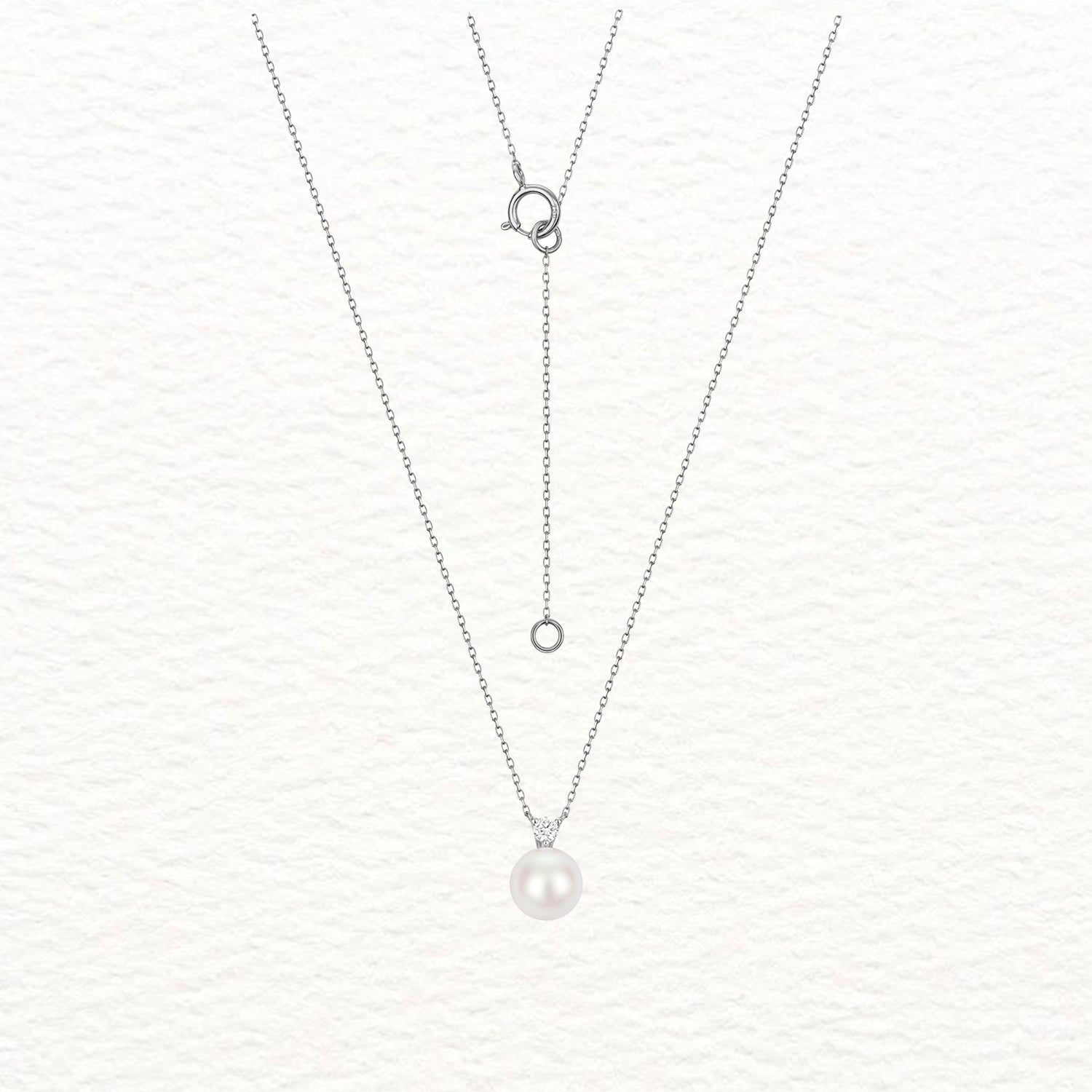 18K Gold, Akoya Pearl, and Round Diamond Necklace