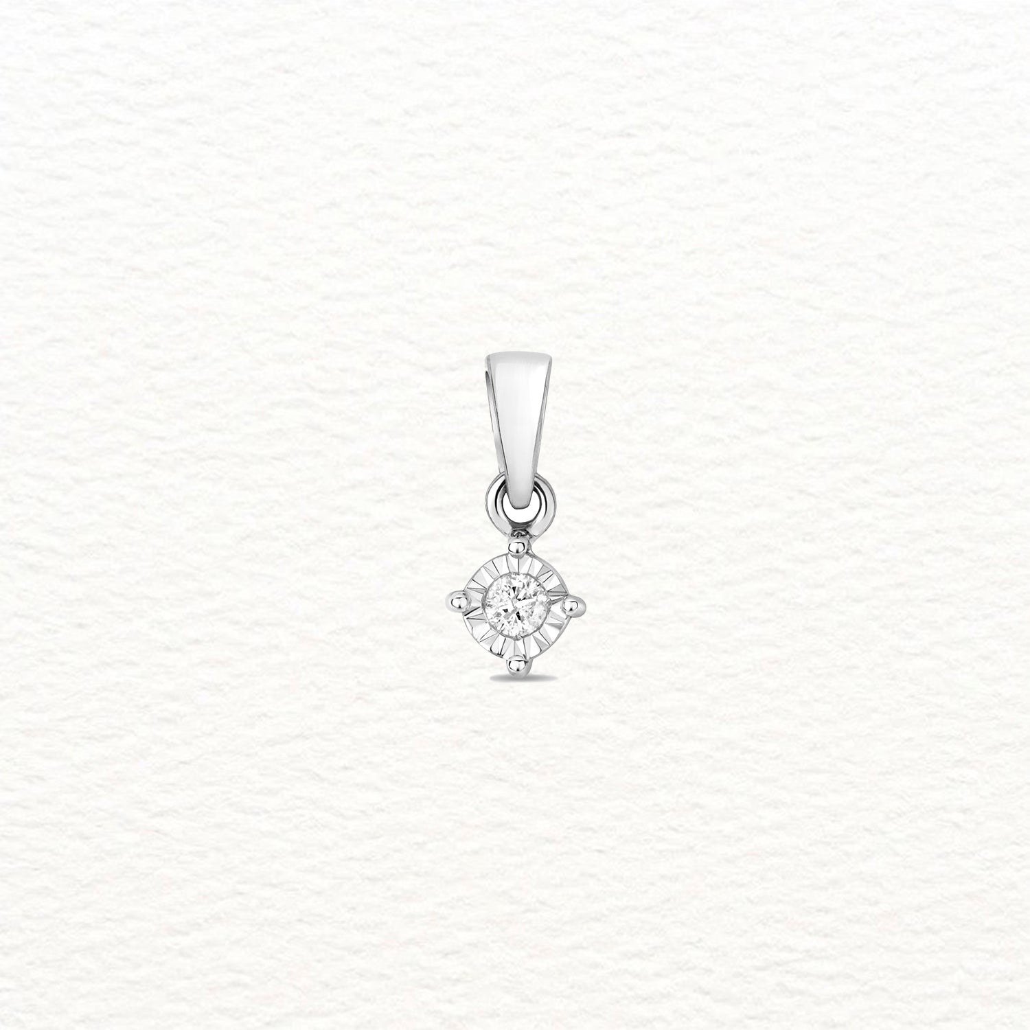 18K Gold and Diamond Illusion Plate Pendant