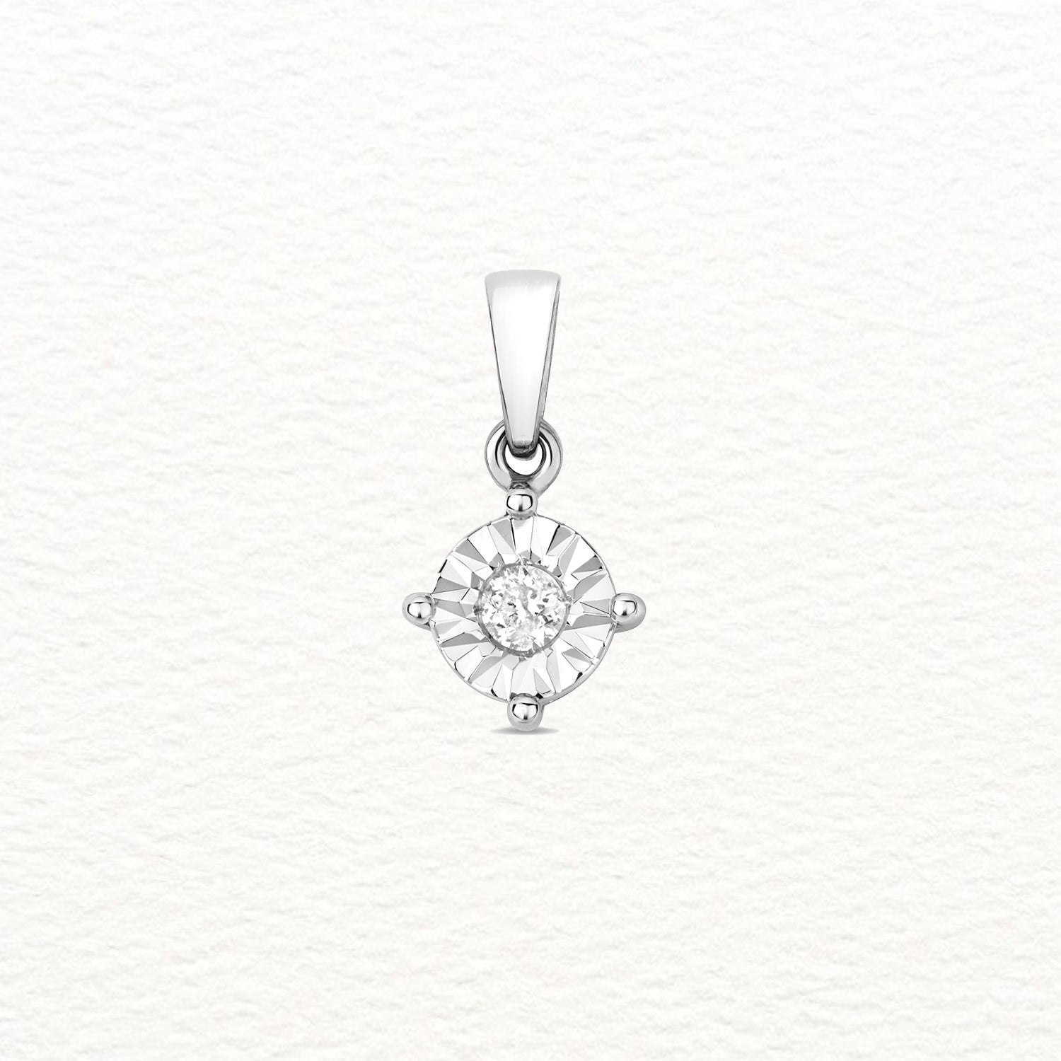 18K Gold and Diamond Illusion Plate Pendant