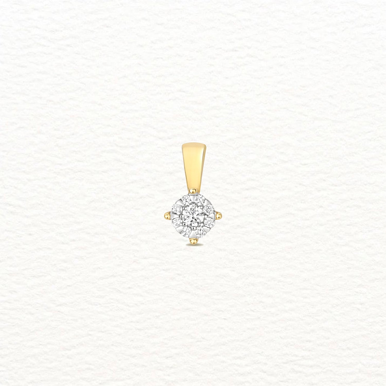18K Gold and Diamond Illusion Cluster Pendant