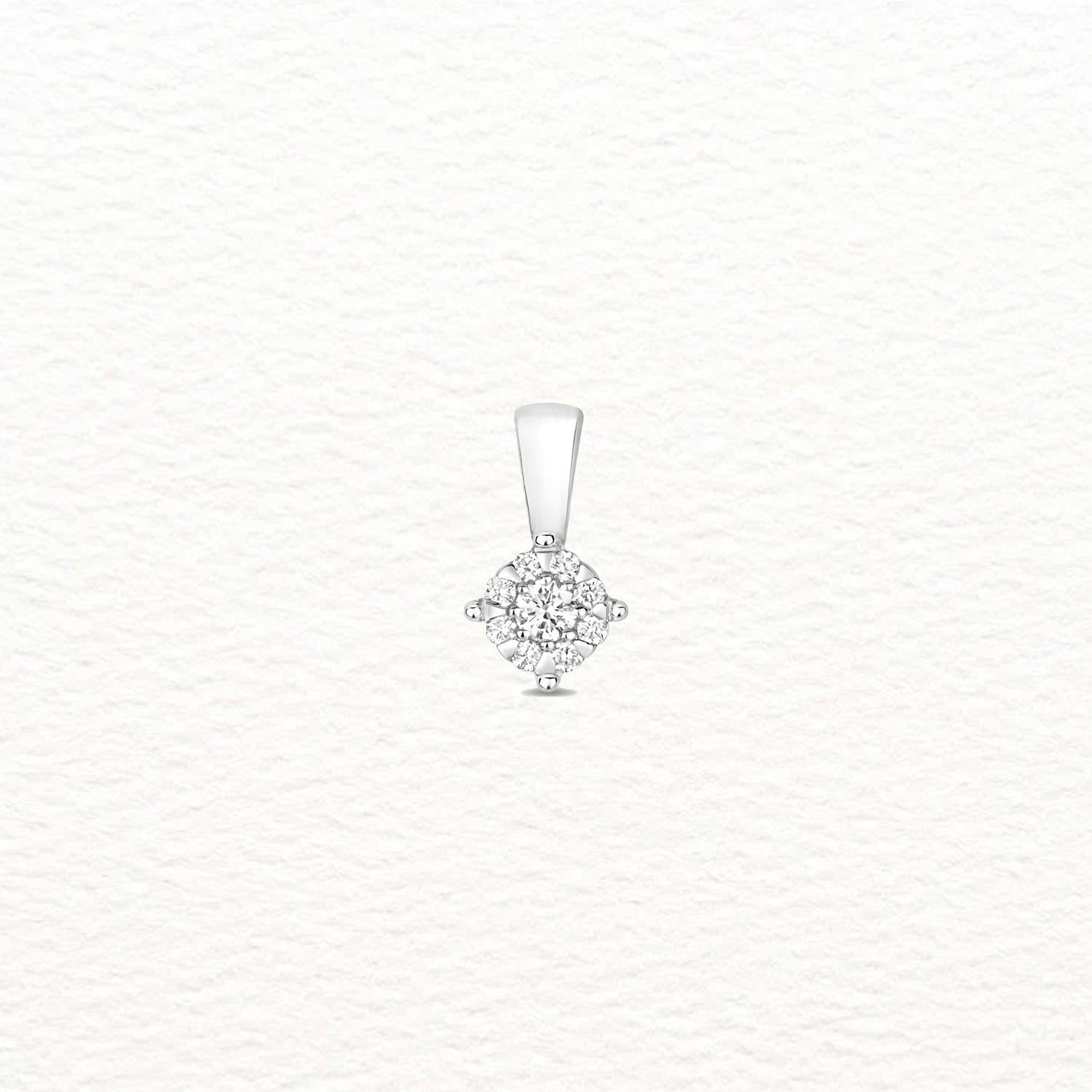 18K Gold and Diamond Illusion Cluster Pendant