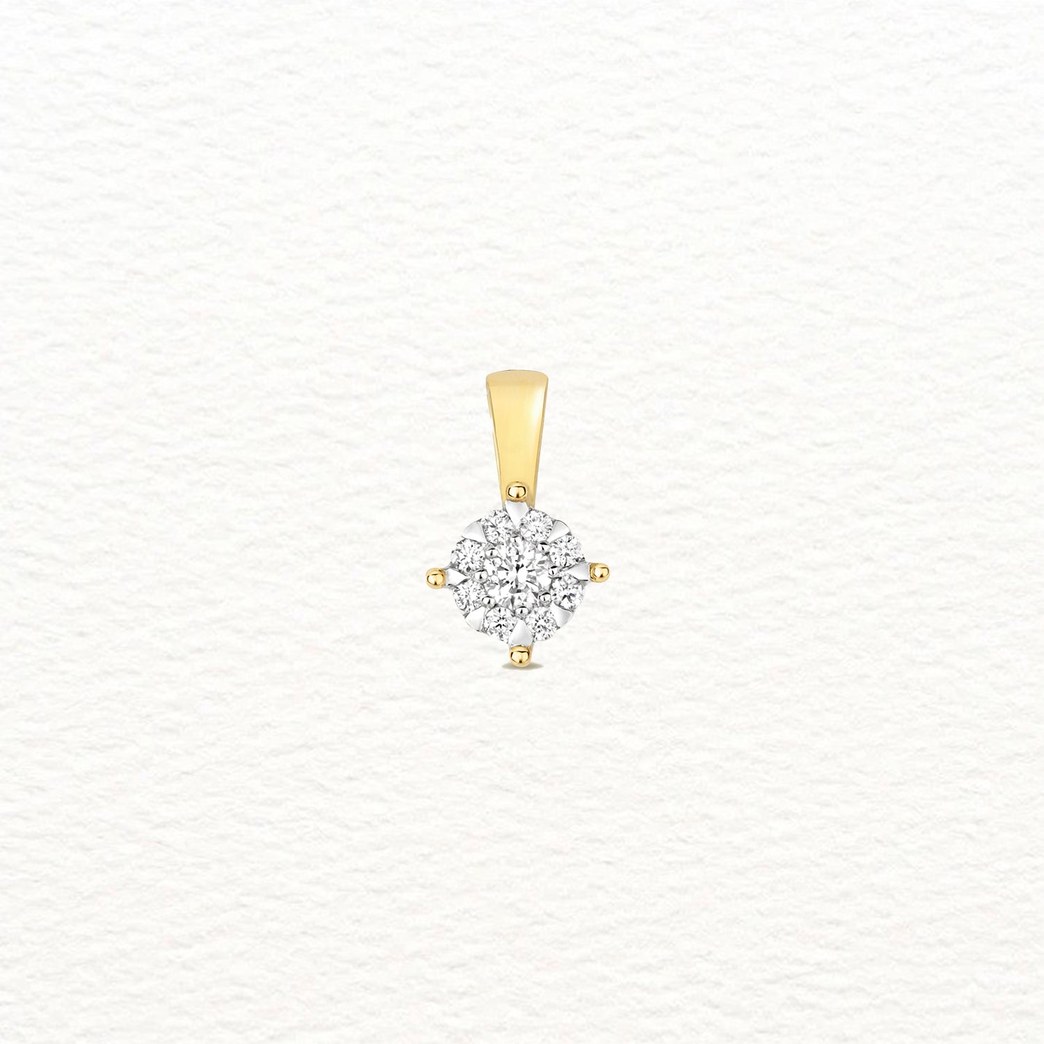 18K Gold and Diamond Illusion Cluster Pendant