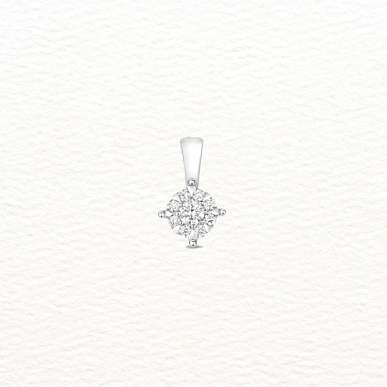 18K Gold and Diamond Illusion Cluster Pendant