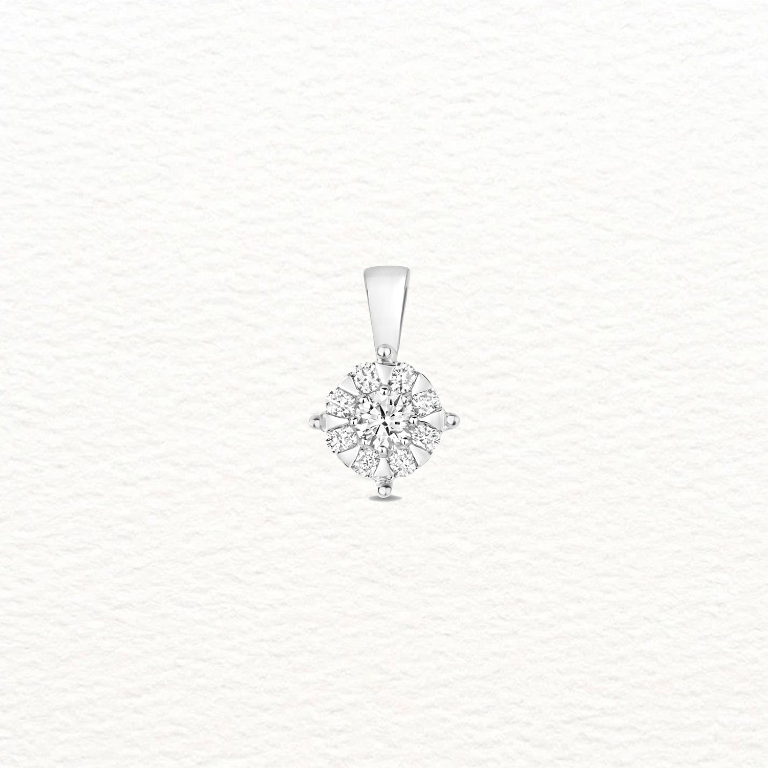 18K Gold and Diamond Illusion Cluster Pendant