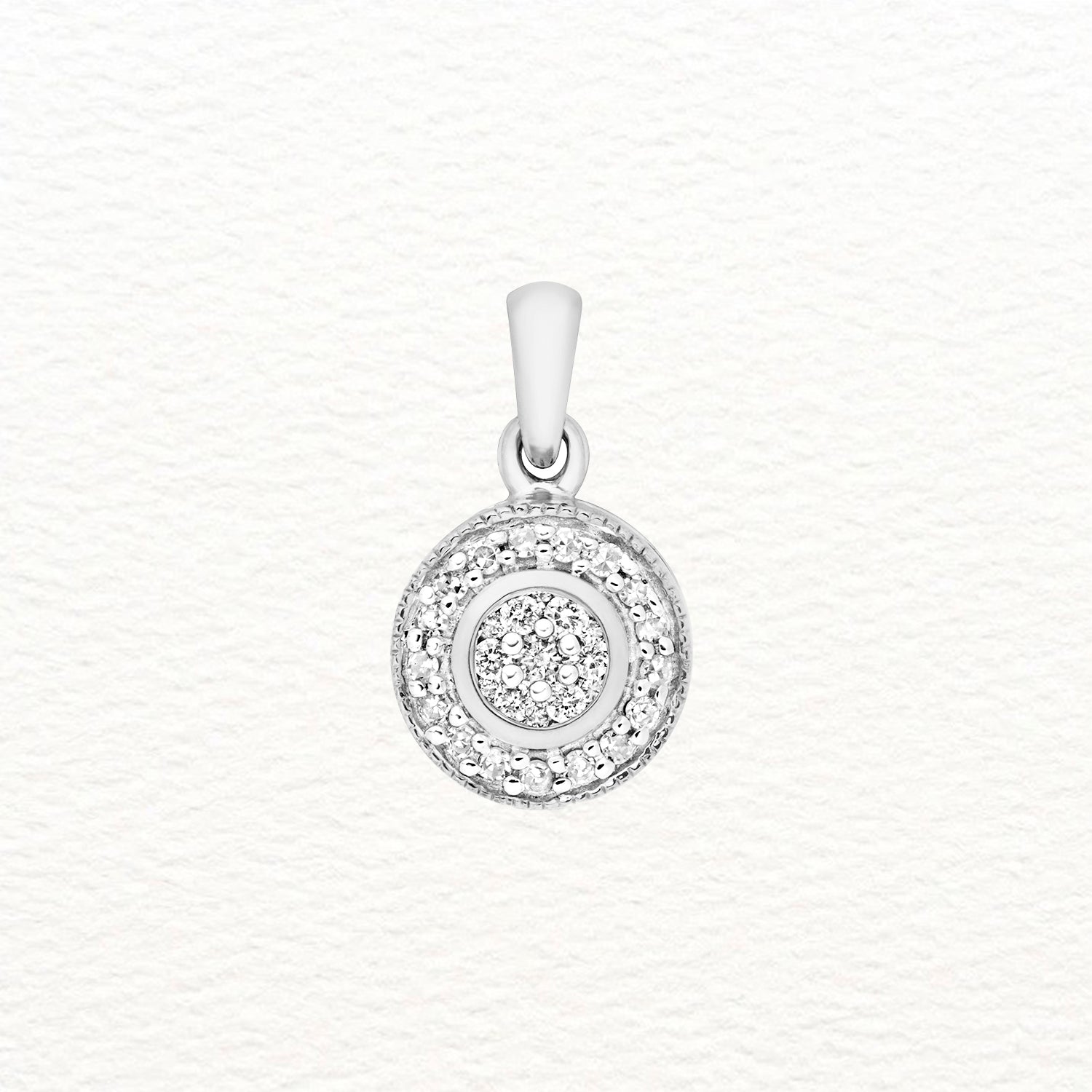 18K Gold and Diamond Concentric Cluster Pendant