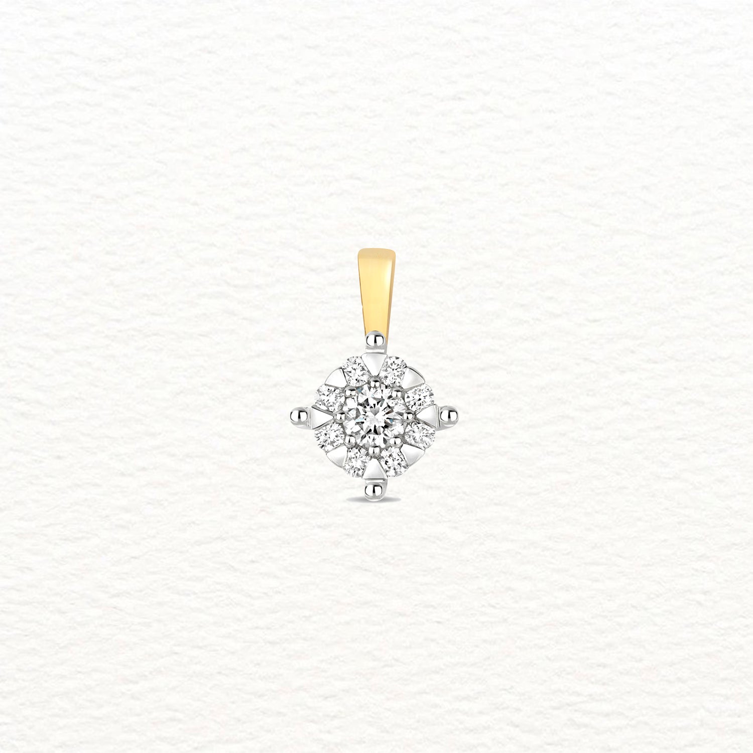 18K Gold and Diamond Illusion Cluster Pendant