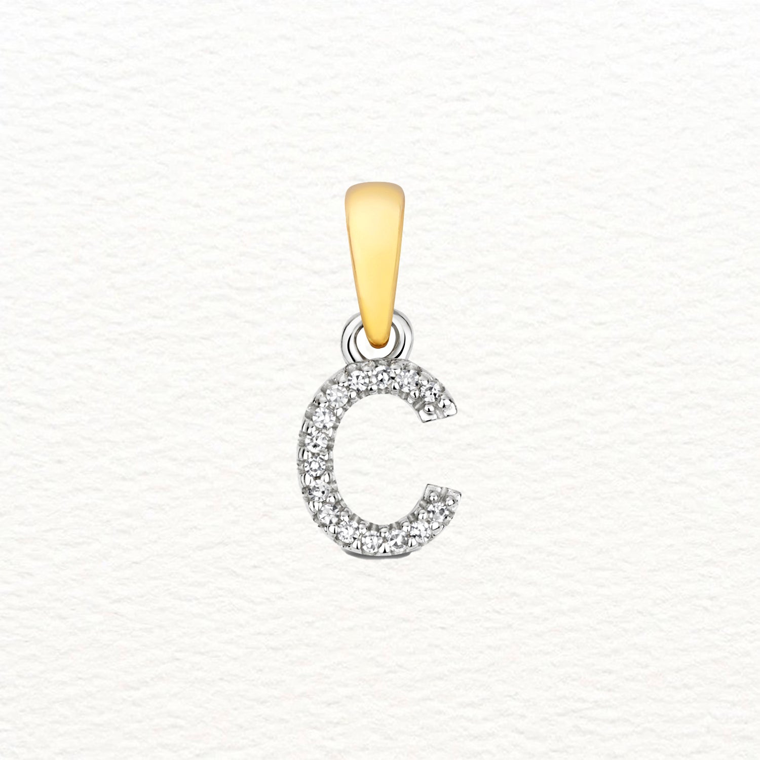 18K Gold and Diamond Small Initial Pendant