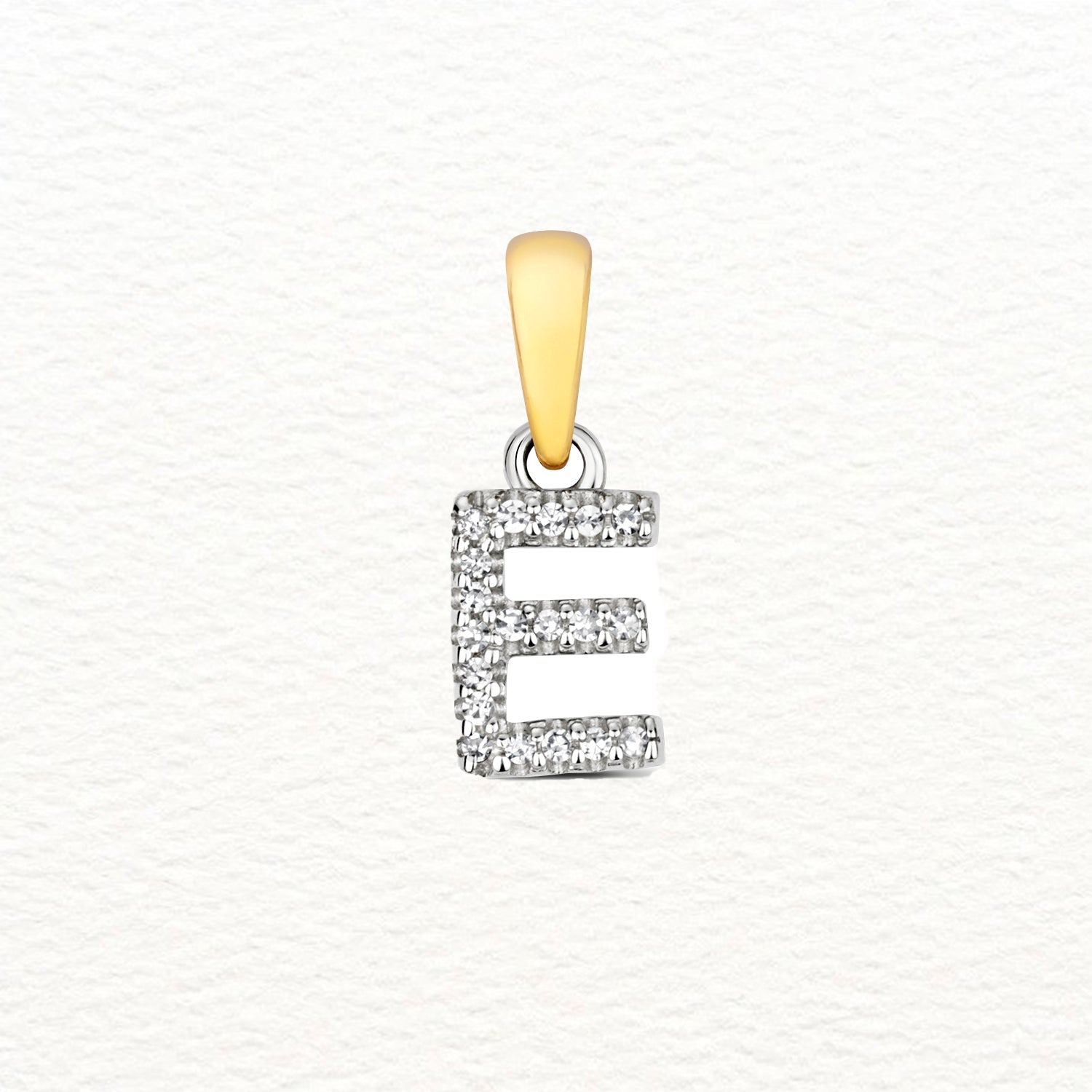 18K Gold and Diamond Small Initial Pendant