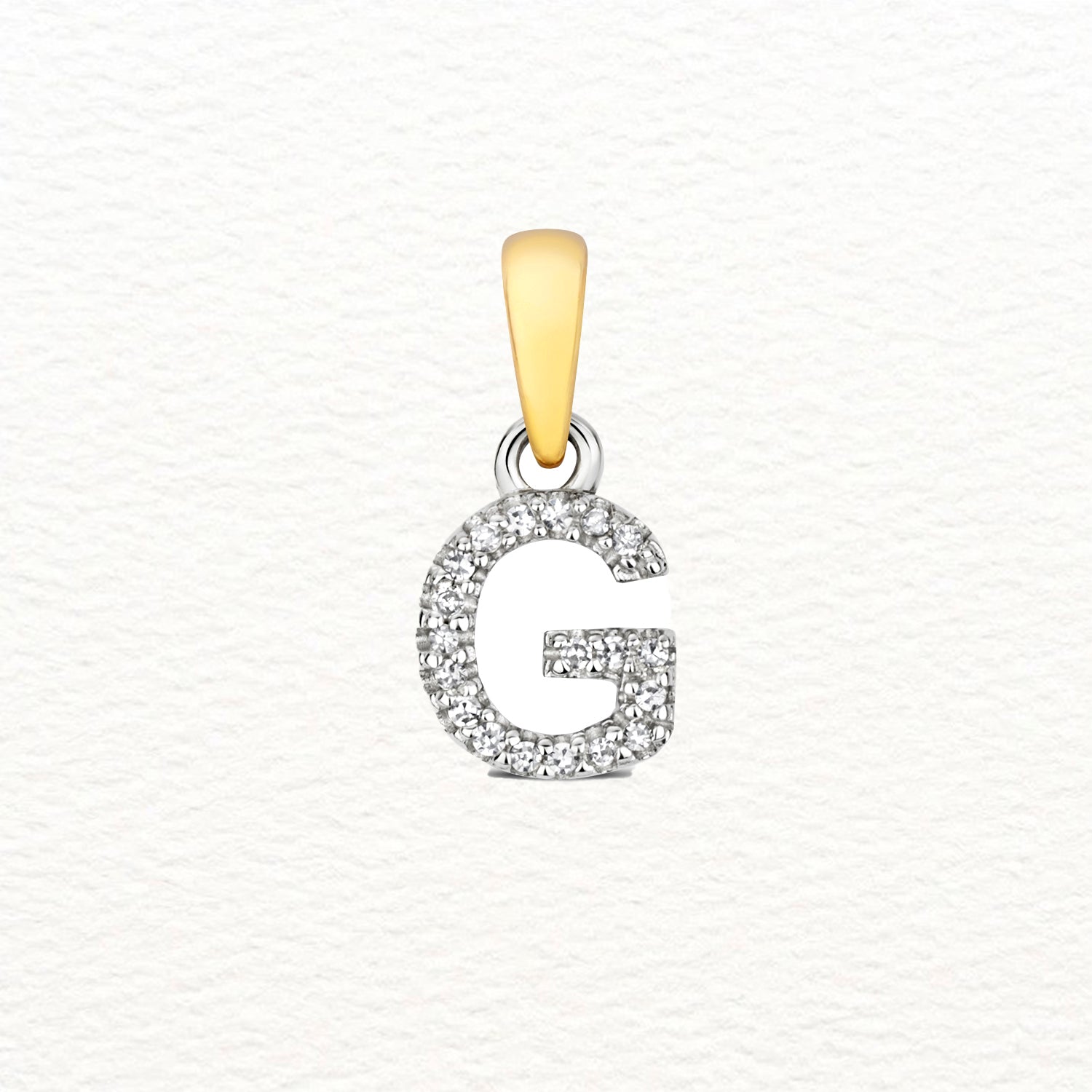 18K Gold and Diamond Small Initial Pendant