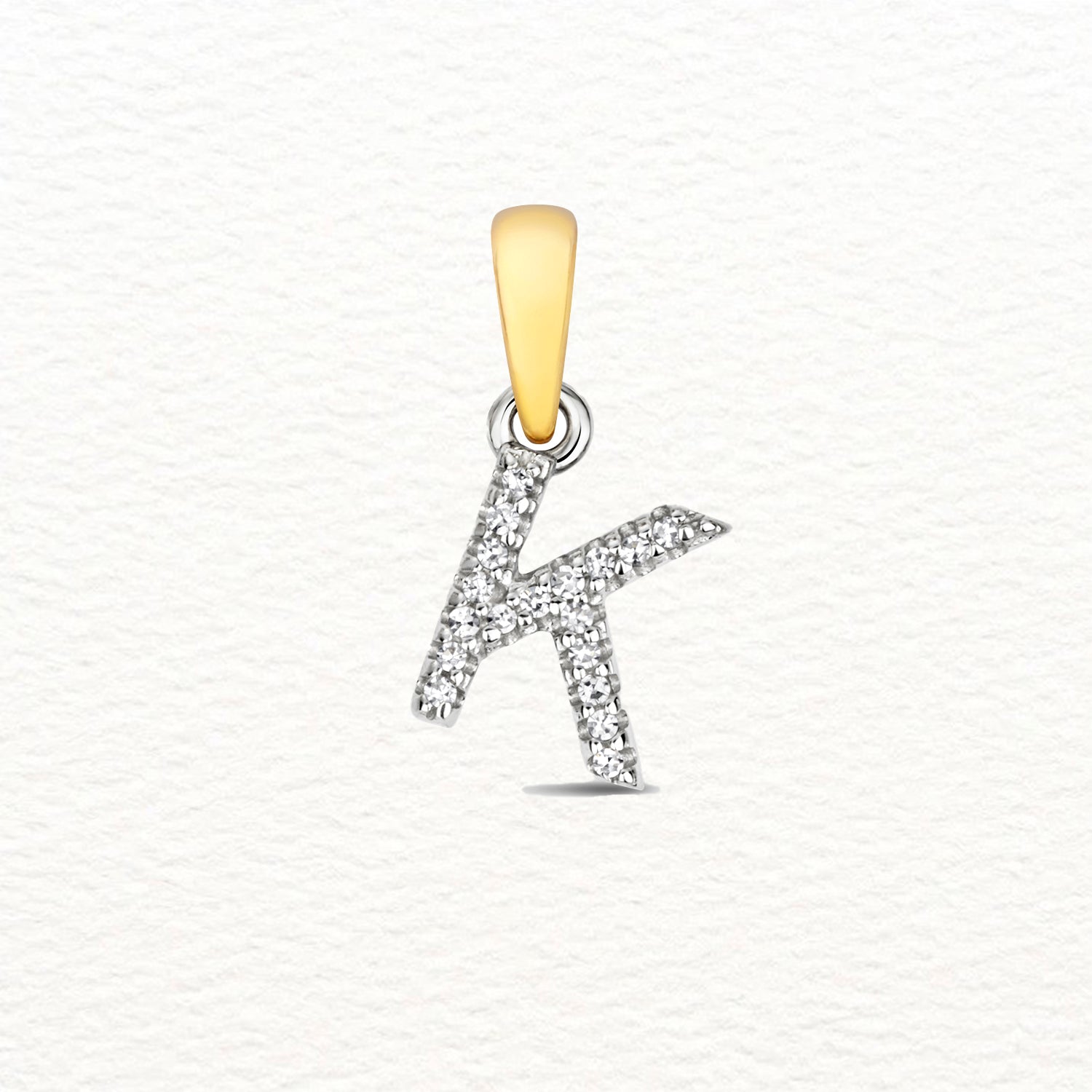 18K Gold and Diamond Small Initial Pendant