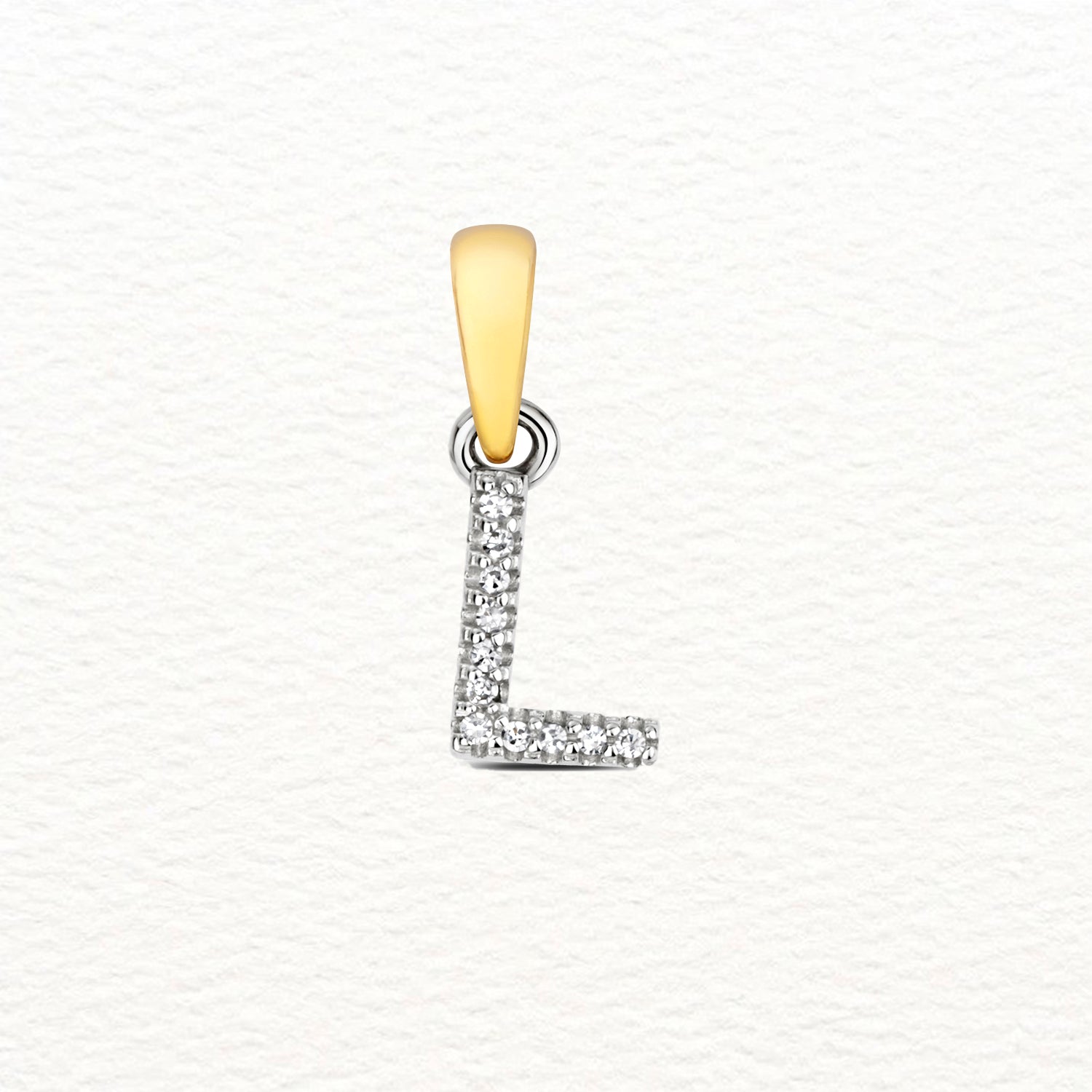 18K Gold and Diamond Small Initial Pendant