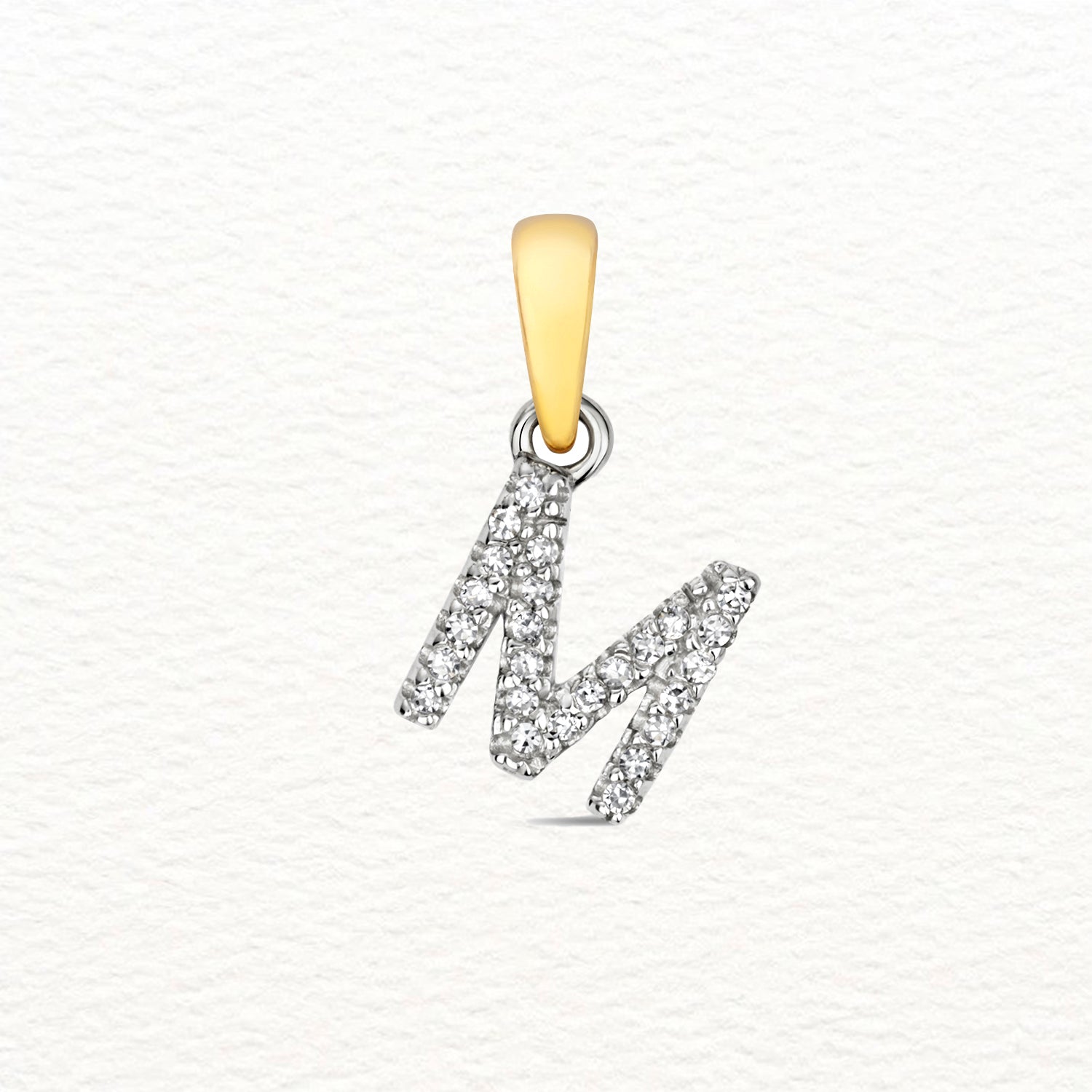 18K Gold and Diamond Small Initial Pendant