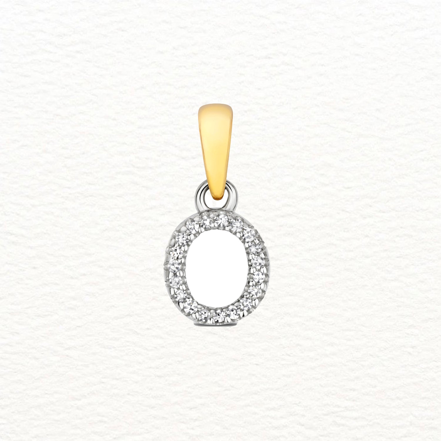 18K Gold and Diamond Small Initial Pendant