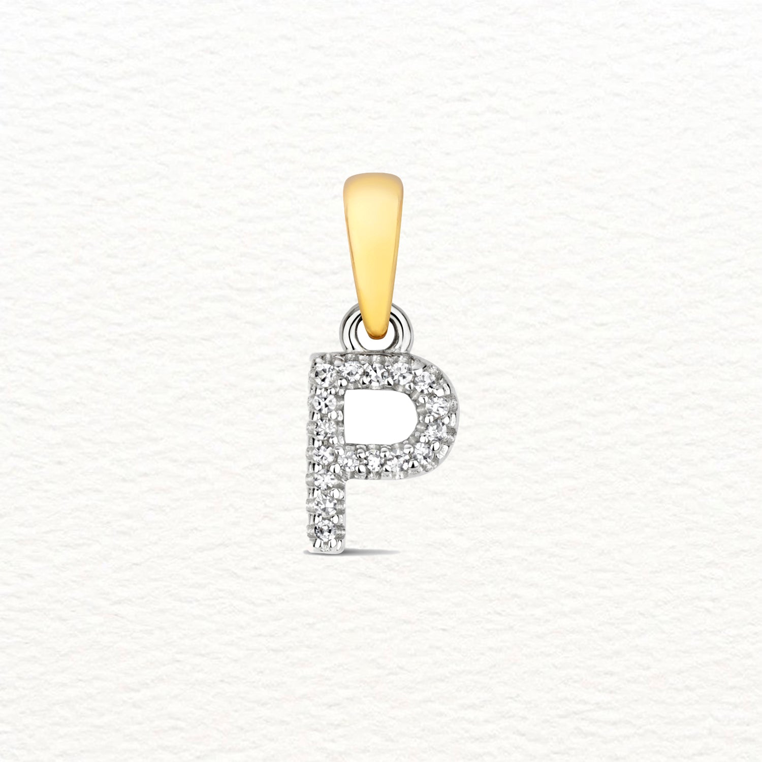 18K Gold and Diamond Small Initial Pendant