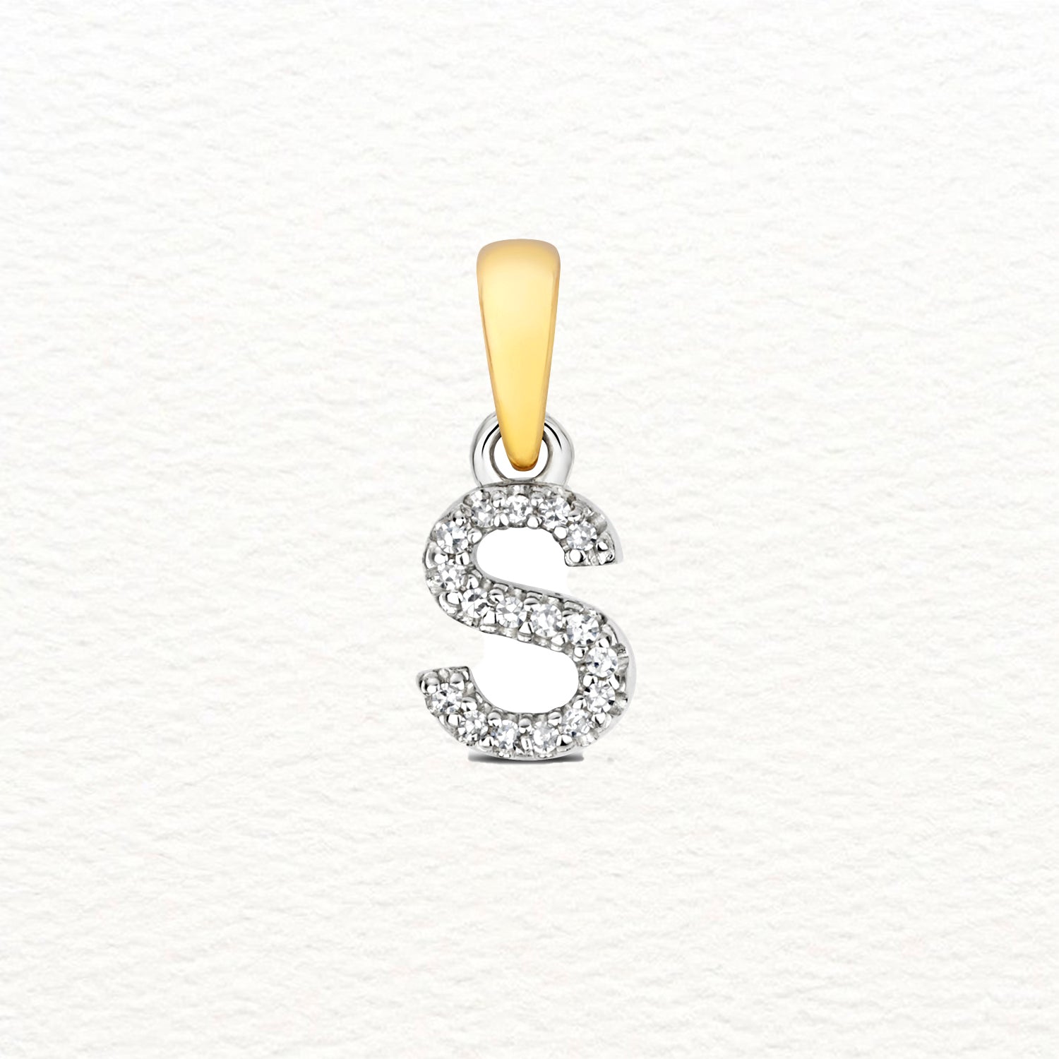 18K Gold and Diamond Small Initial Pendant