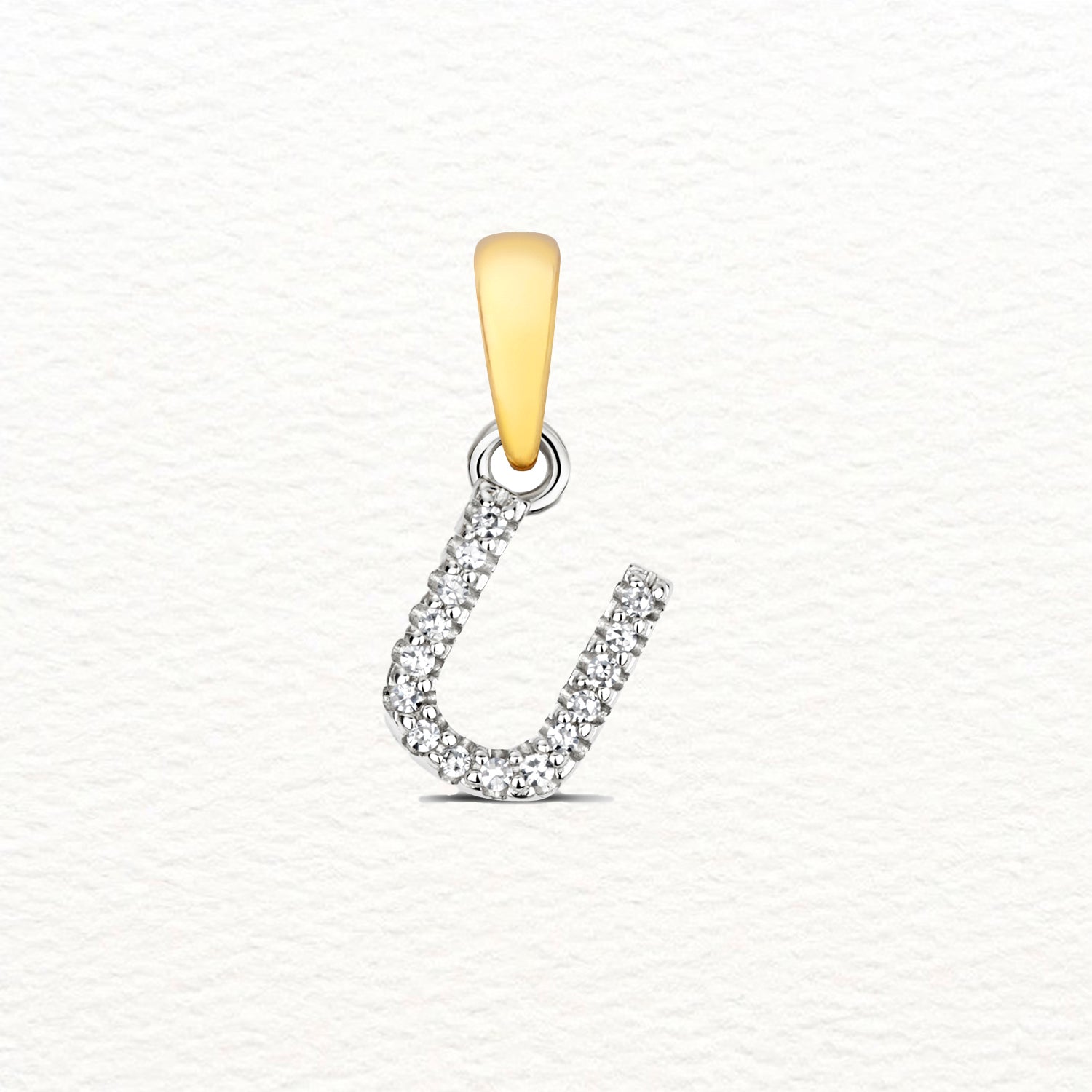 18K Gold and Diamond Small Initial Pendant