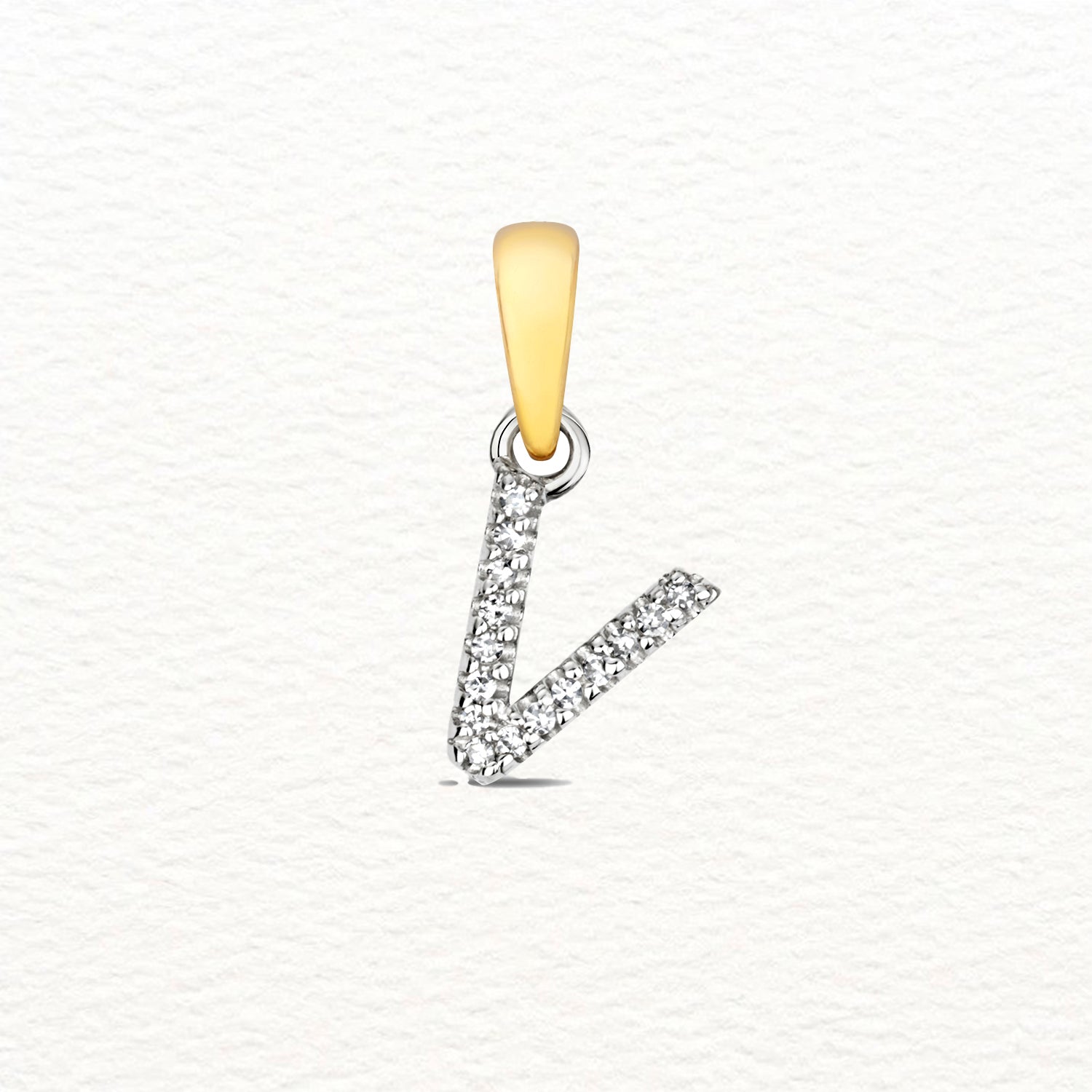18K Gold and Diamond Small Initial Pendant