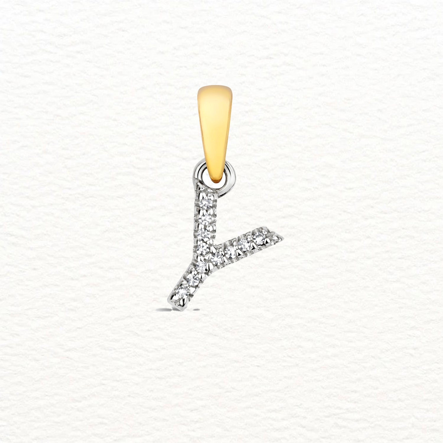 18K Gold and Diamond Small Initial Pendant